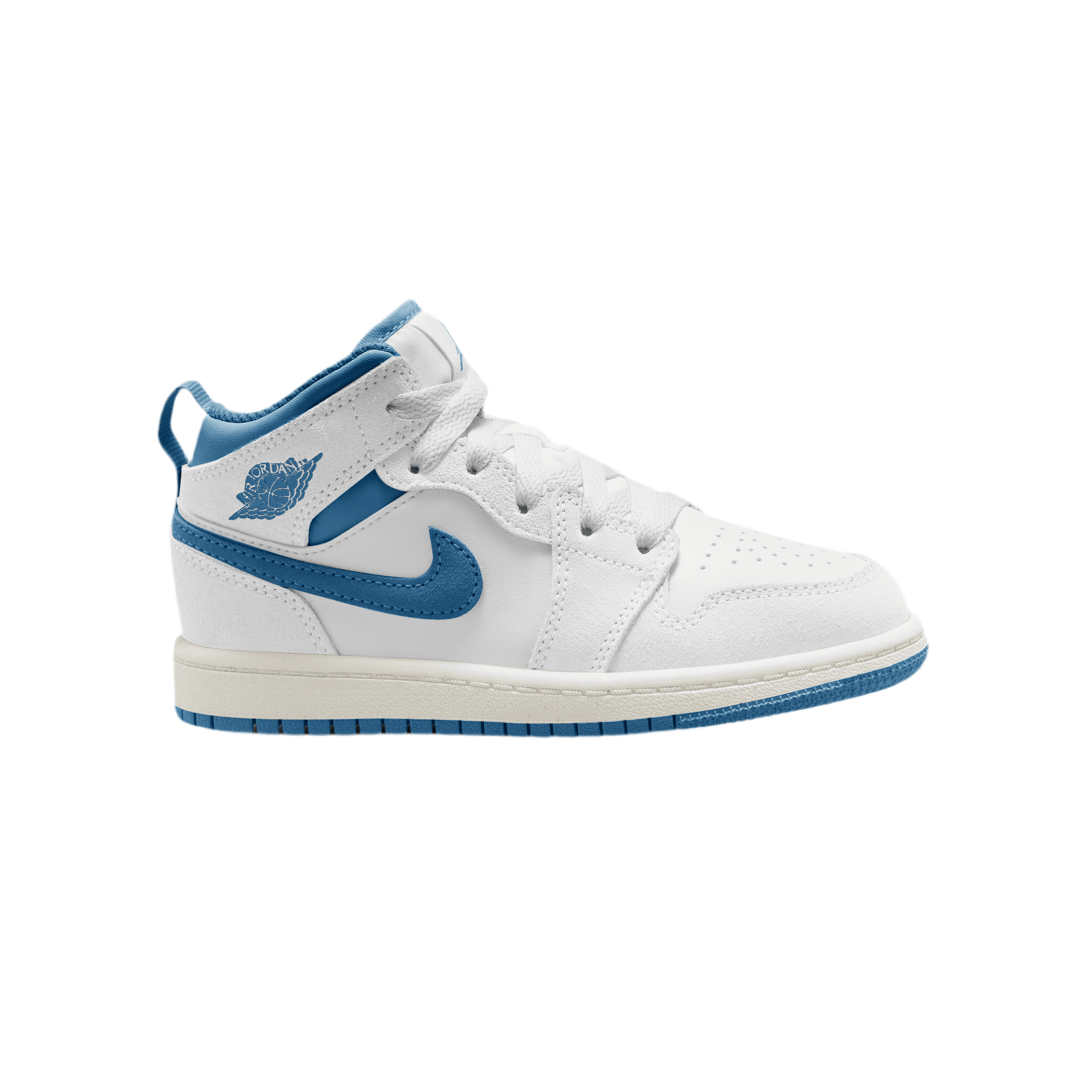Nike Kids Jordan AJ 1 Mid - White Industrial Blue