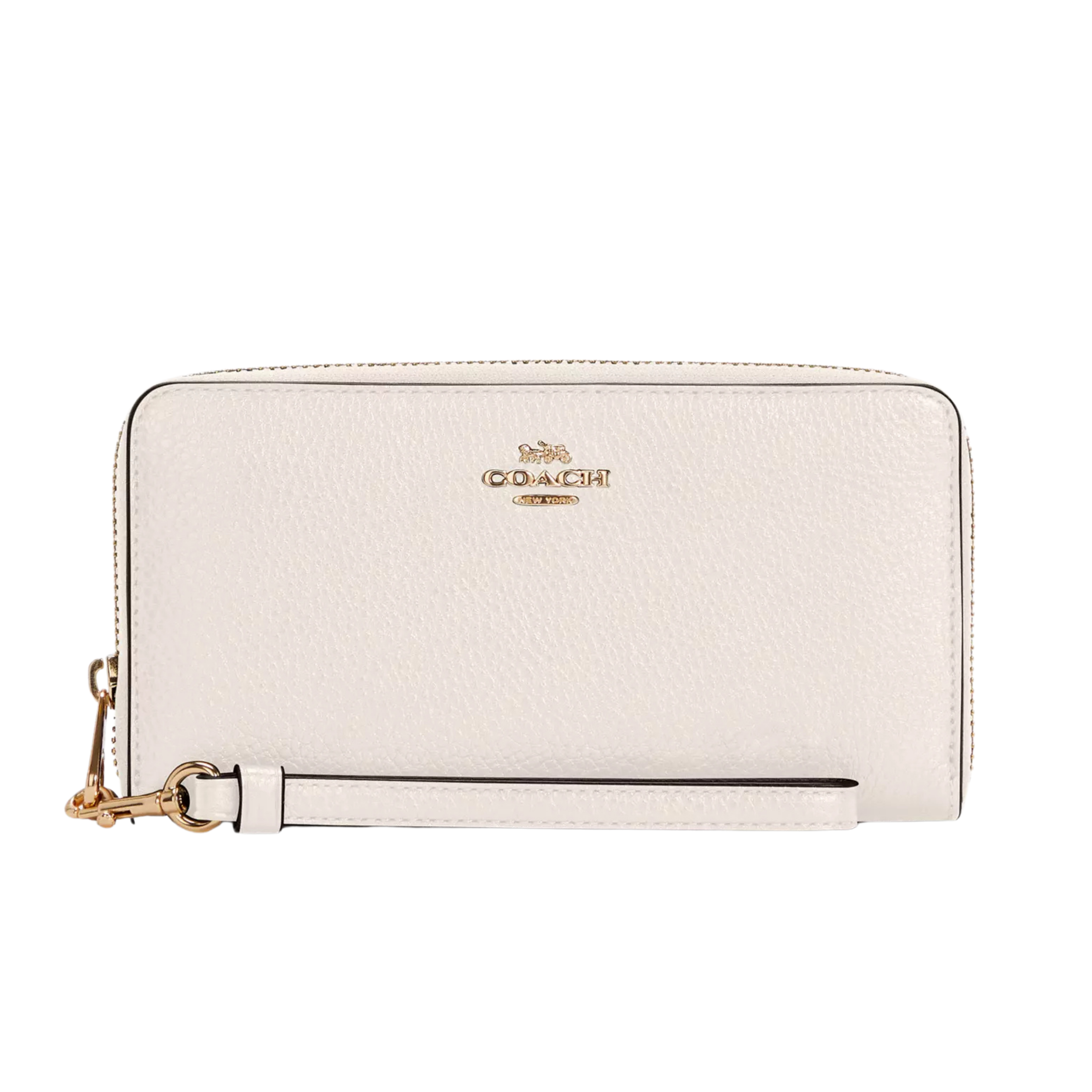 Coach Women Long Zip Around Wallet - Gold Chalk