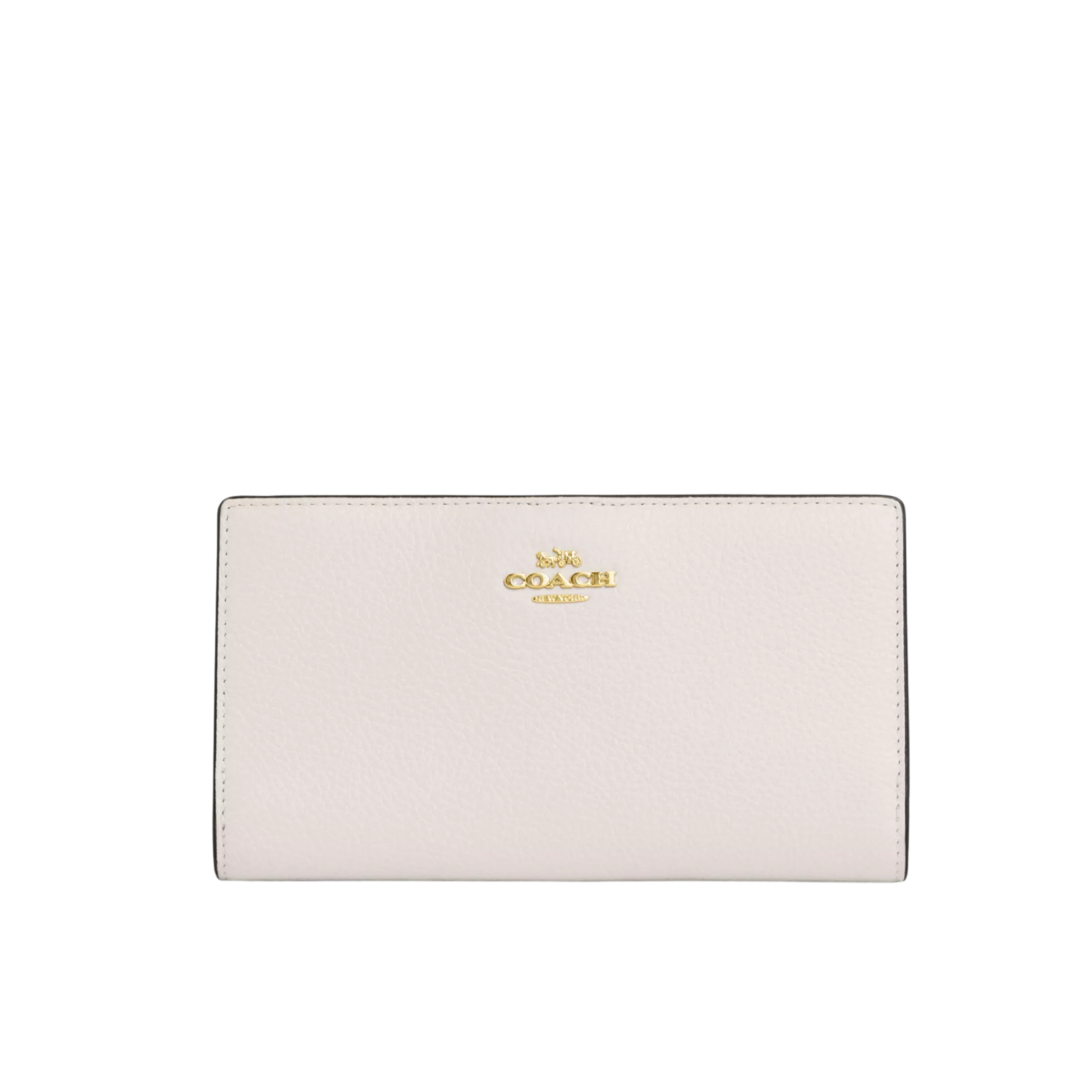 Coach Women Slim Zip Wallet - Gold Chalk