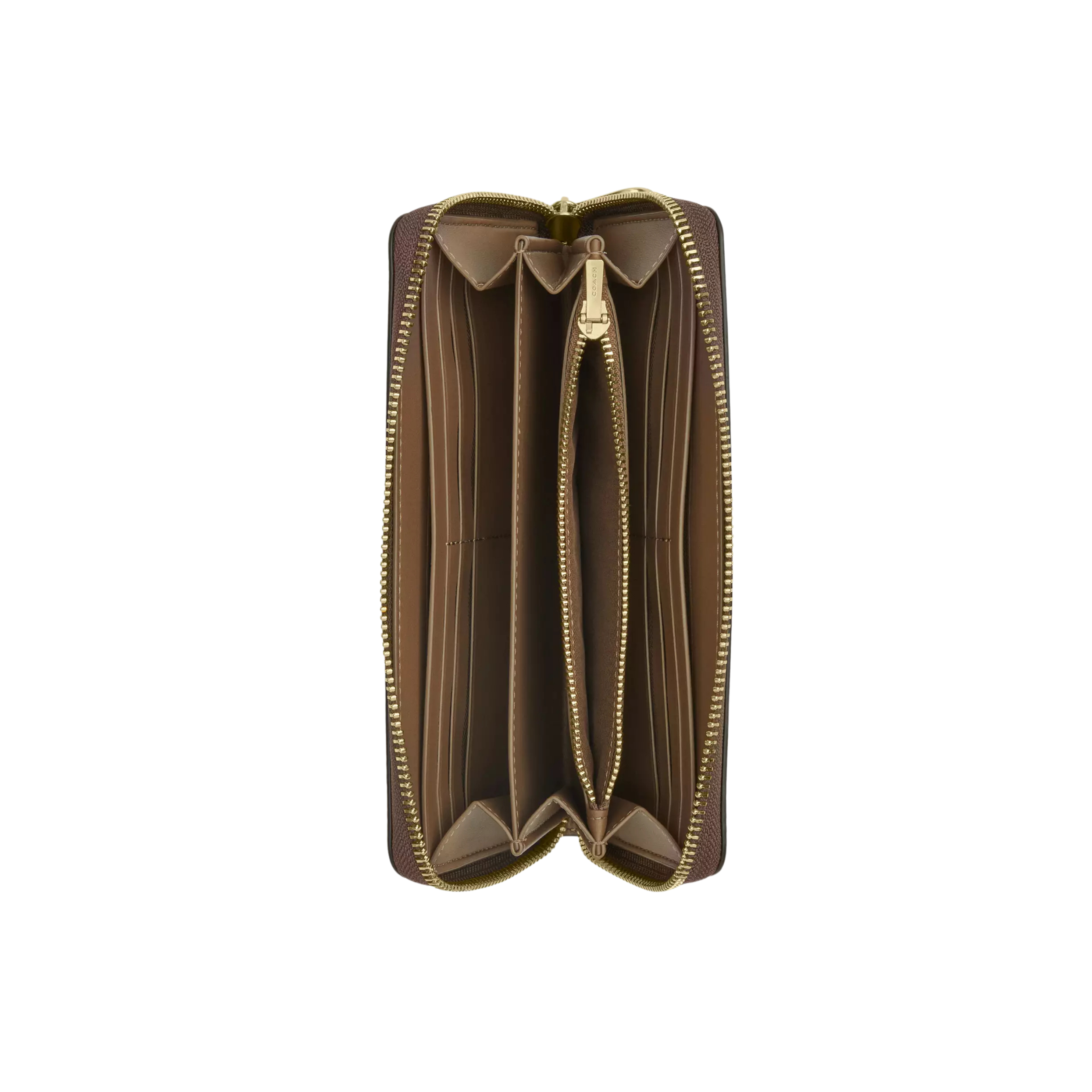 Coach Women Long Zip Around Wallet - Gold Dark Stone
