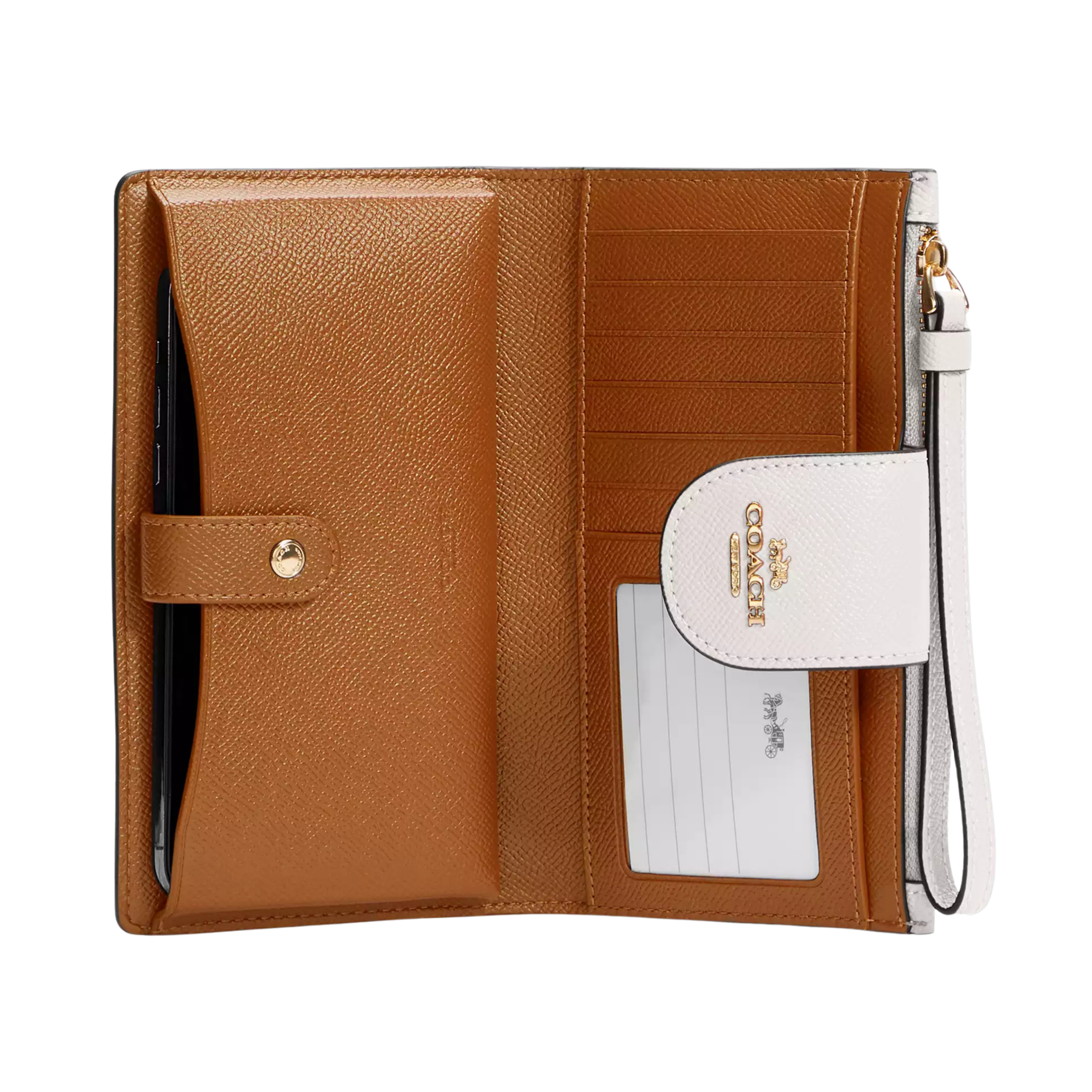 Coach Women Phone Wallet - Gold Chalk
