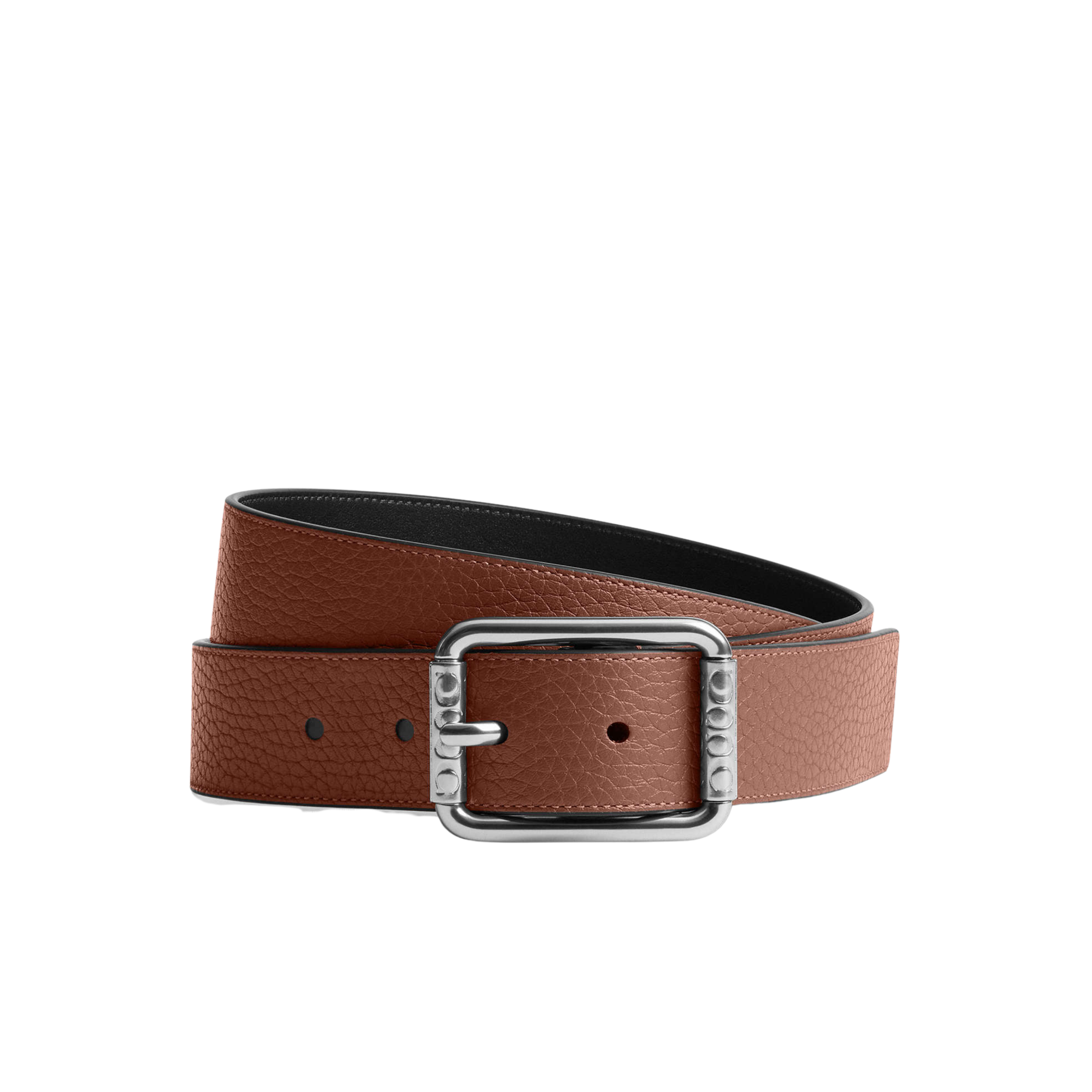 Coach Men Double Roller Buckle Belt 35 Mm - Redwood