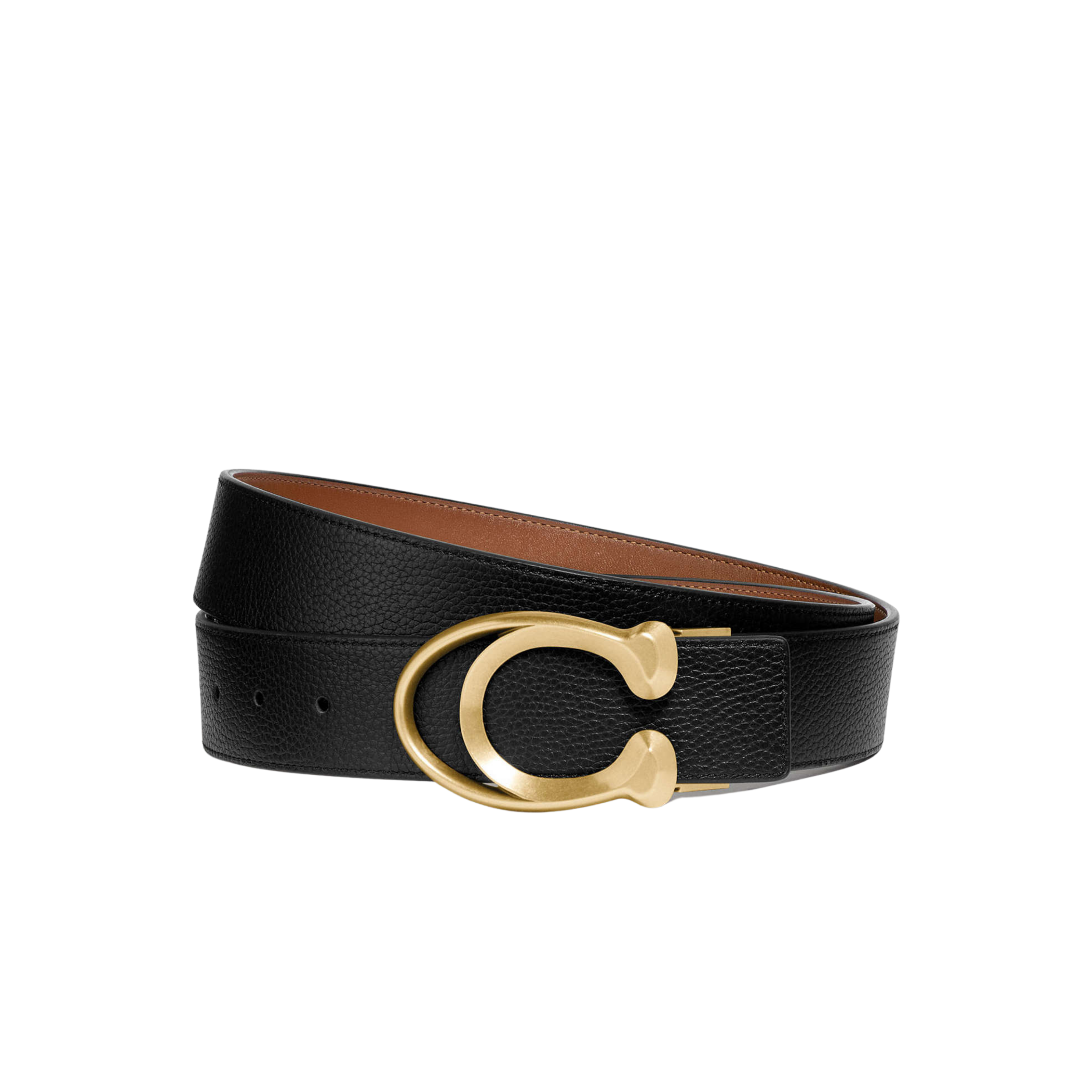 Coach Men Outline C Buckle Cut-To-Size Belt 38 Mm - Black Saddle