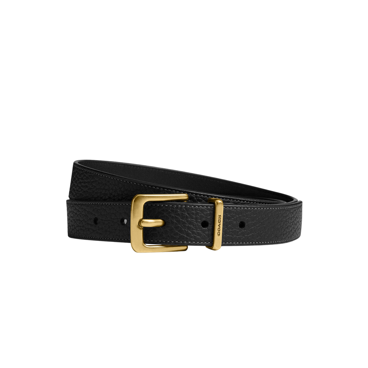 Coach Women Harness Hasp Buckle Belt 25MM - Brass Black