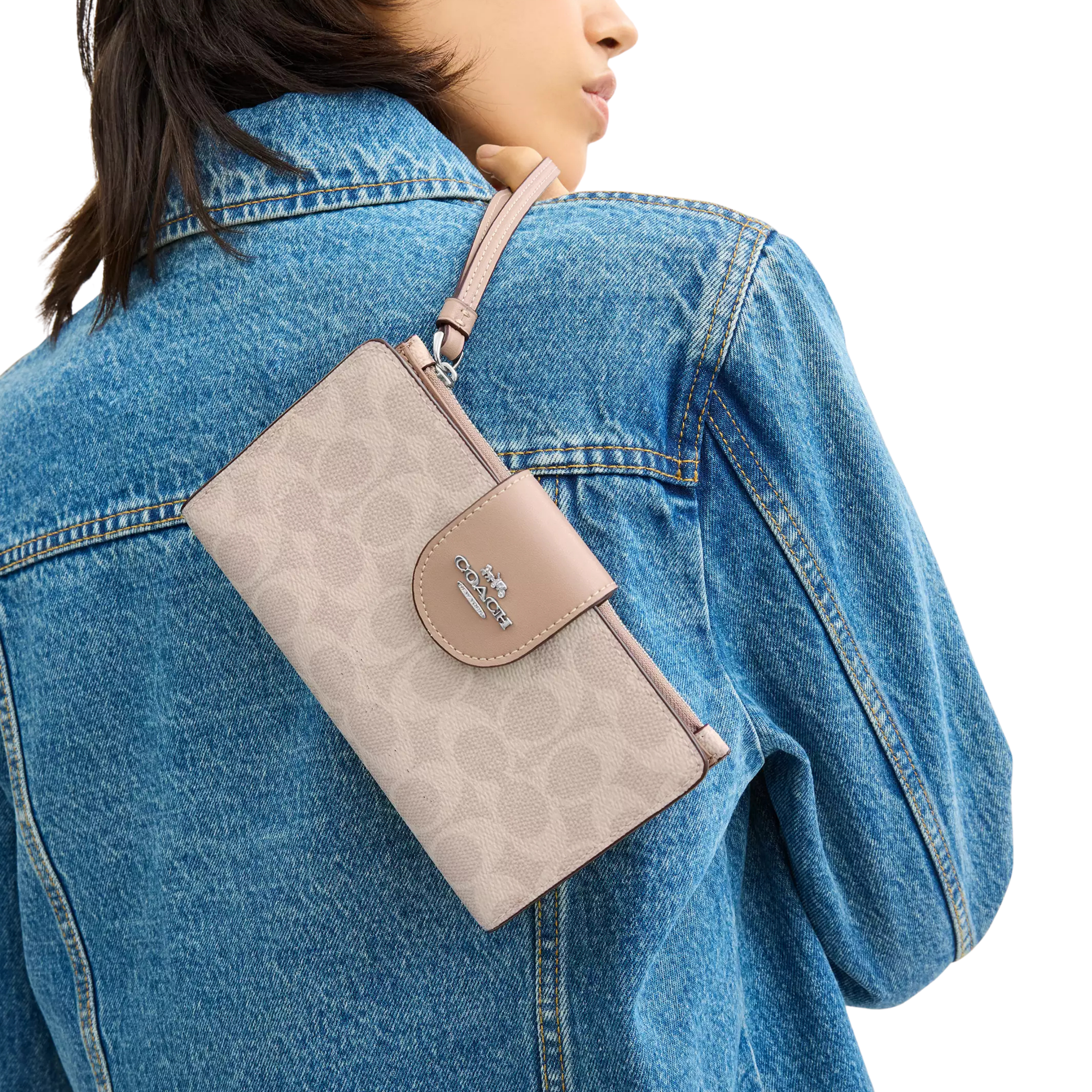 Coach Women Phone Wallet - Silver