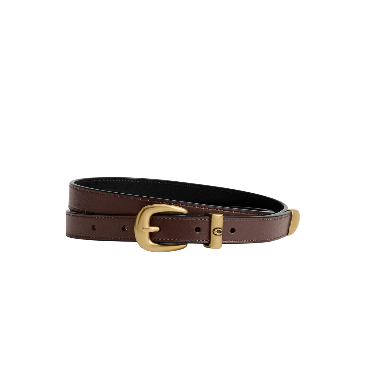 Coach Women C Harness Buckle Belt 18MM - Brass Maple