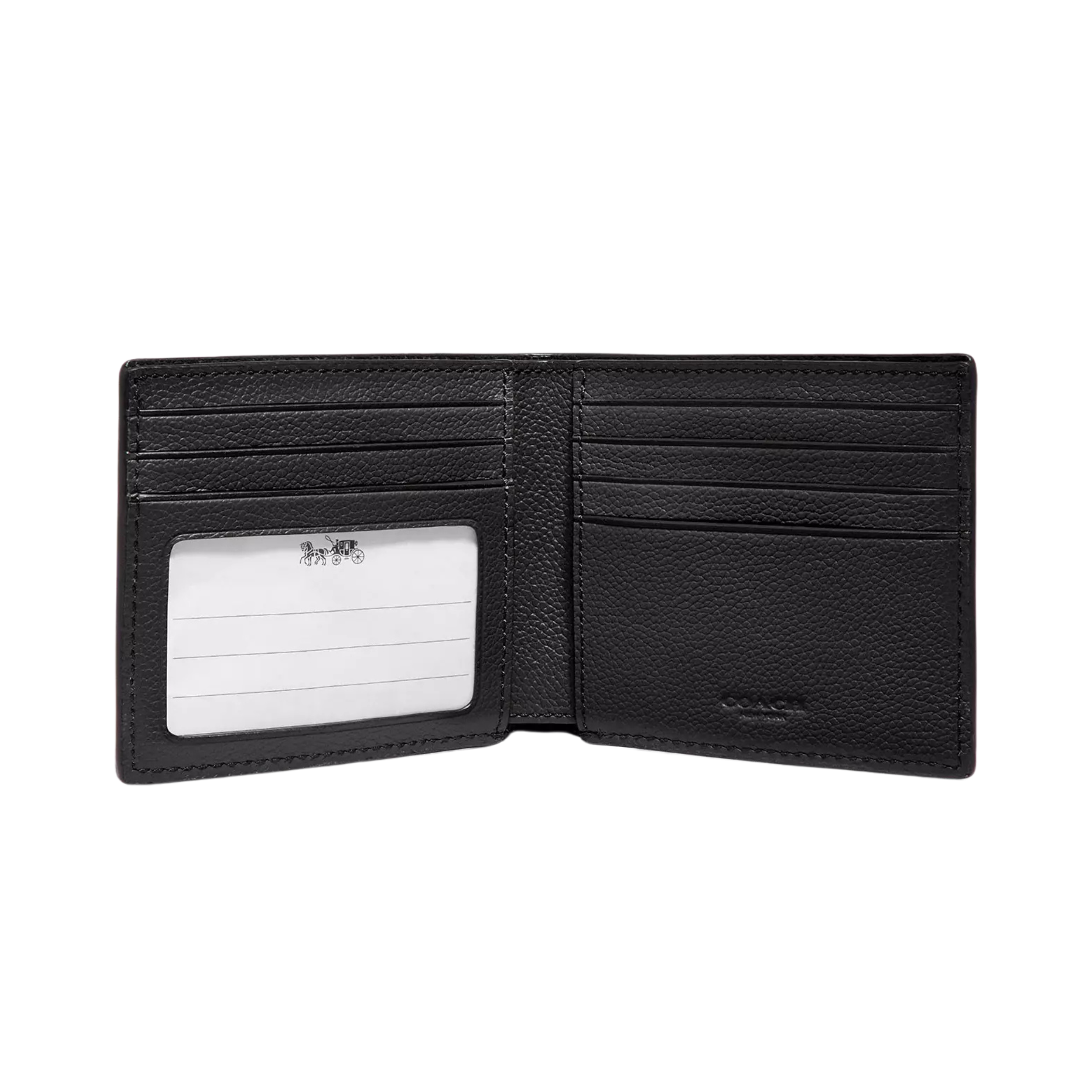 Coach Men Id Billfold Wallet - Black Antique Nickel Black