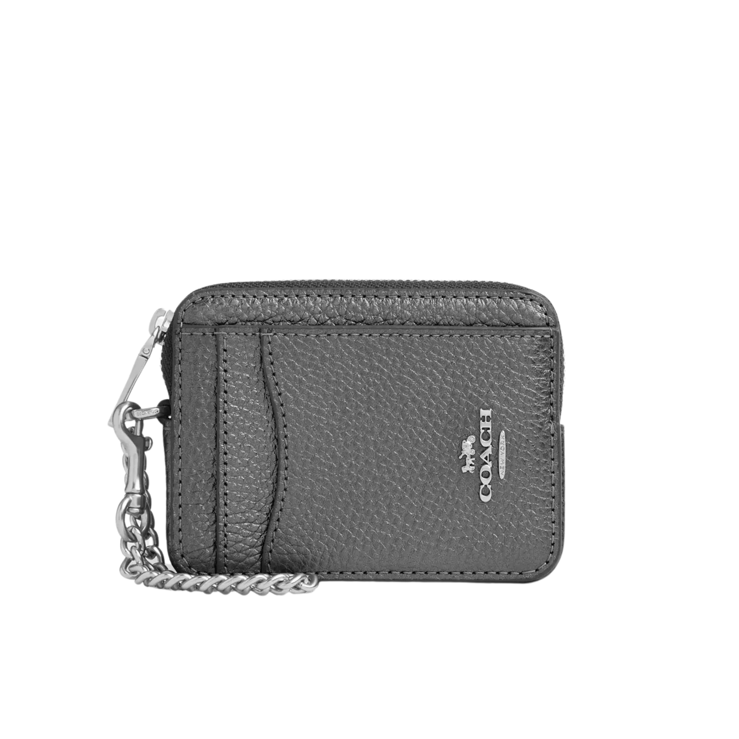 Coach Women Zip Card Case - Silver