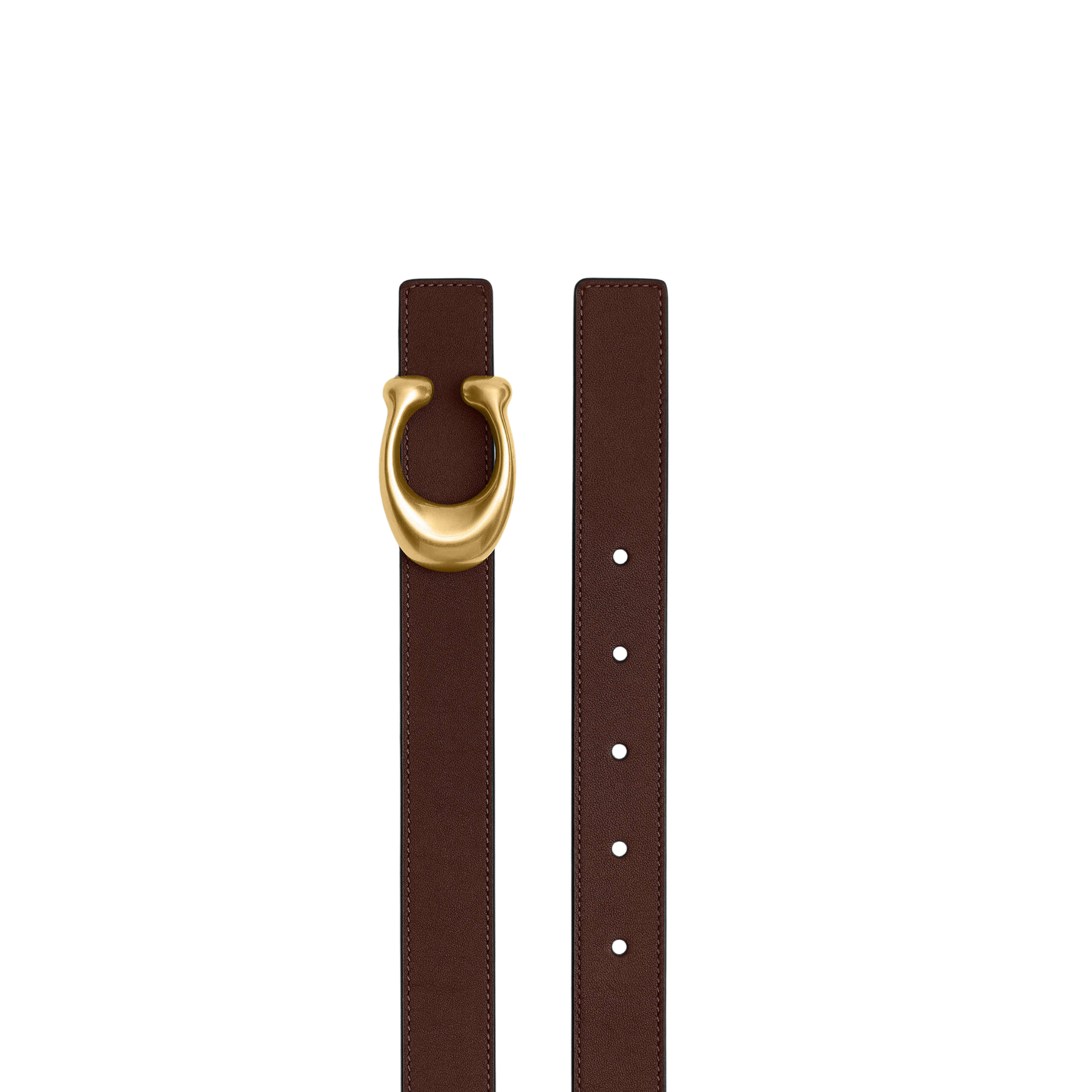 Coach Women Sculpted C Buckle Reversible Belt 25 Mm - Brass Maple Black