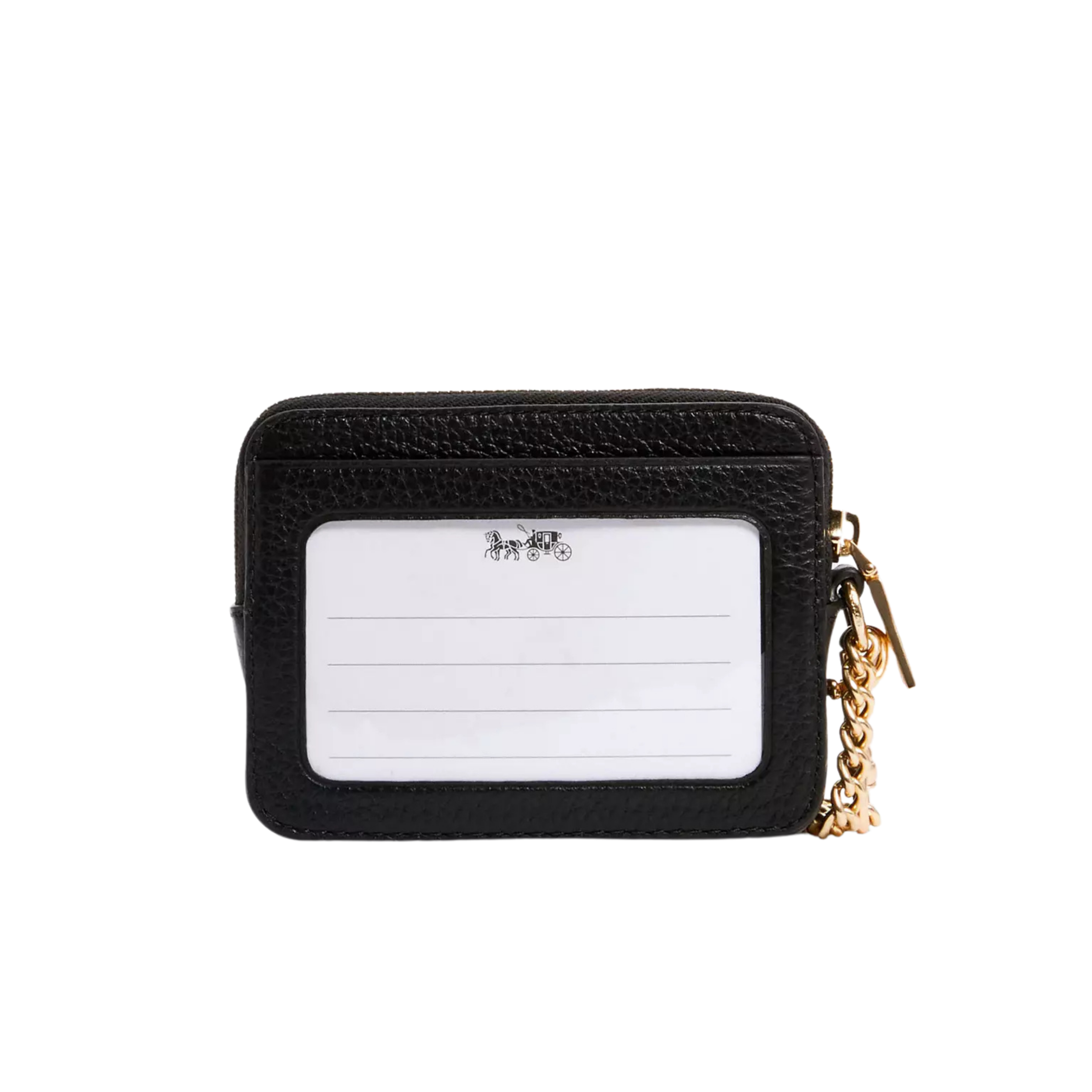 Coach Women Zip Card Case - Gold Black