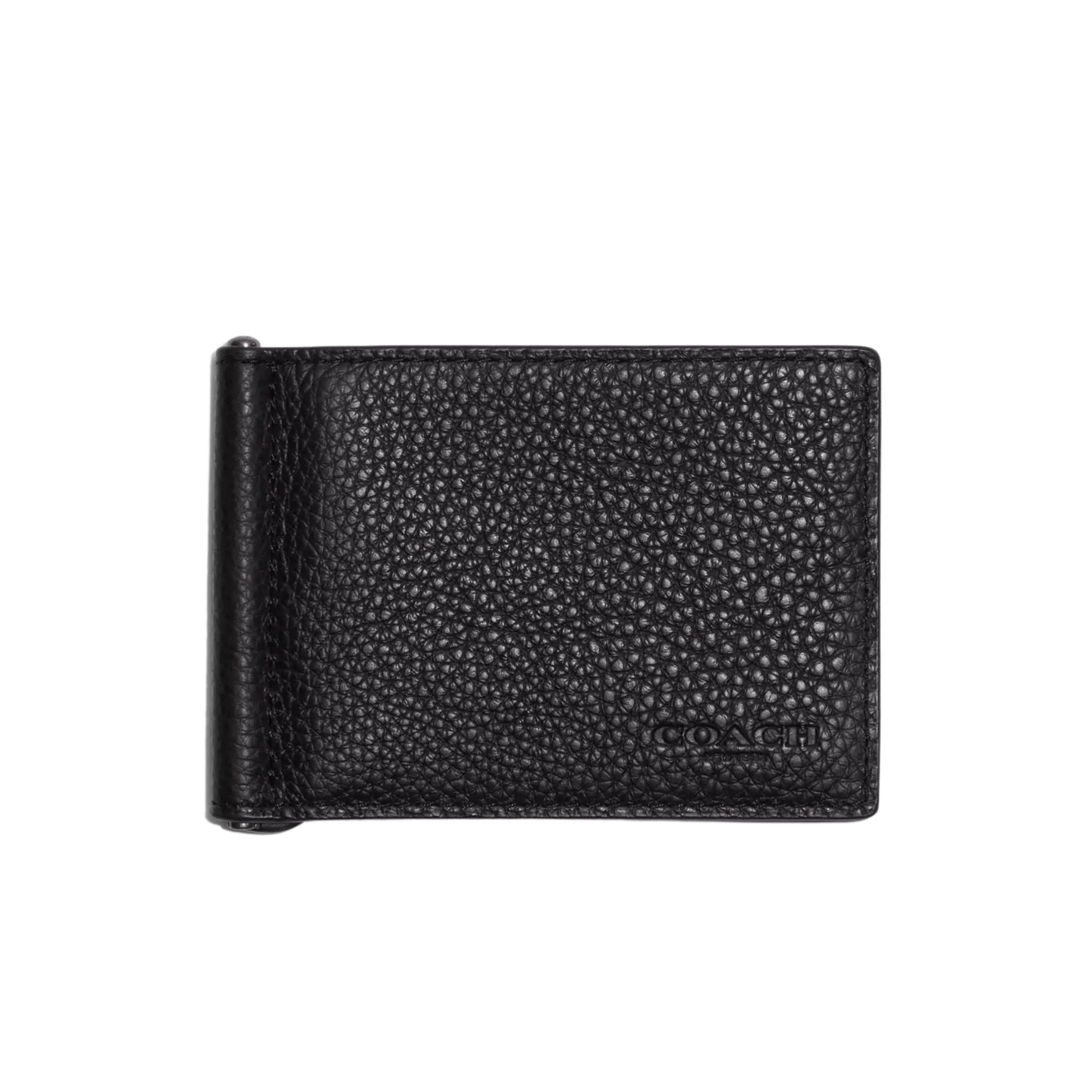 Coach Men Slim Money Clip Billfold Wallet - Gunmetal Black