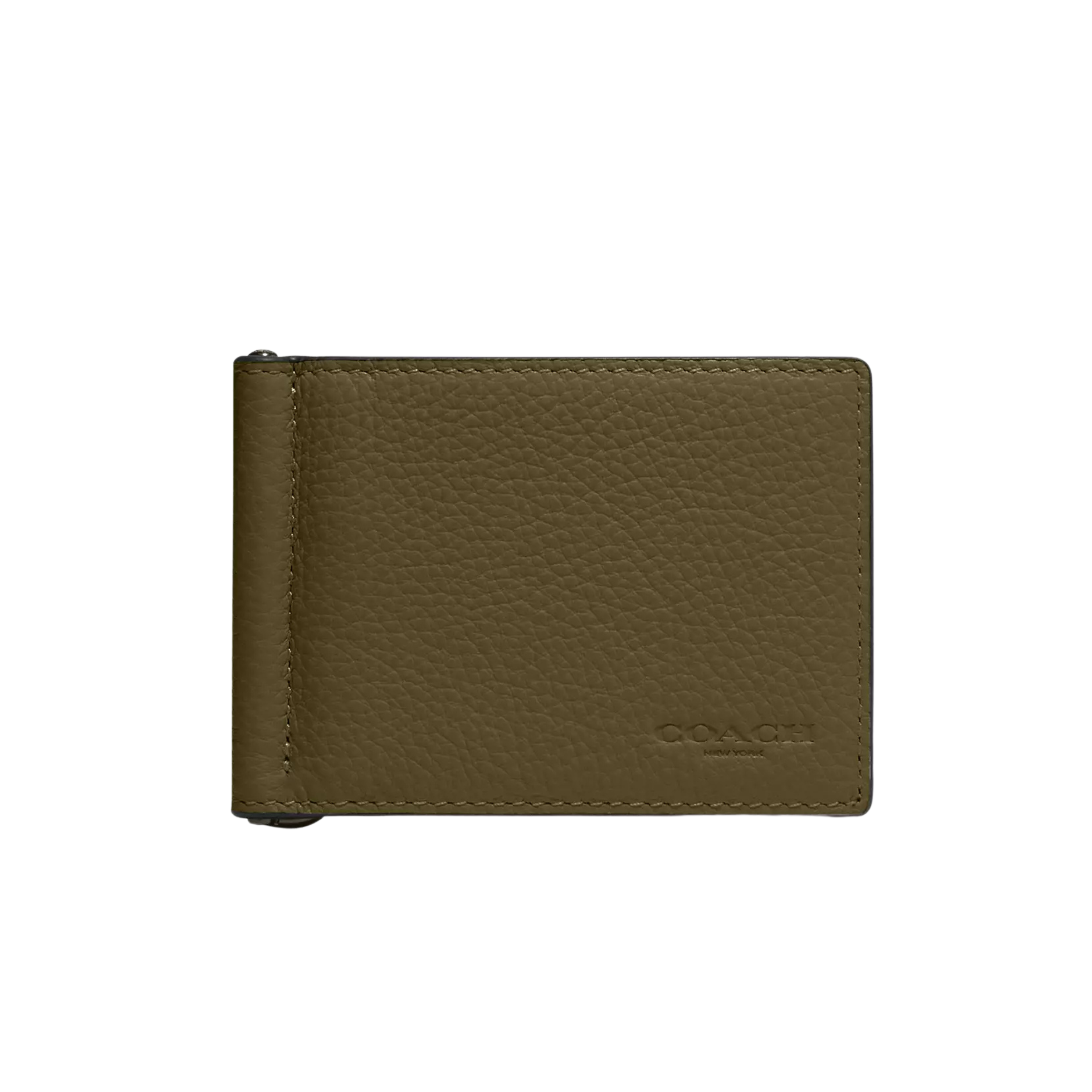 Coach Men Slim Money Clip Billfold Wallet - Gunmetal Olive