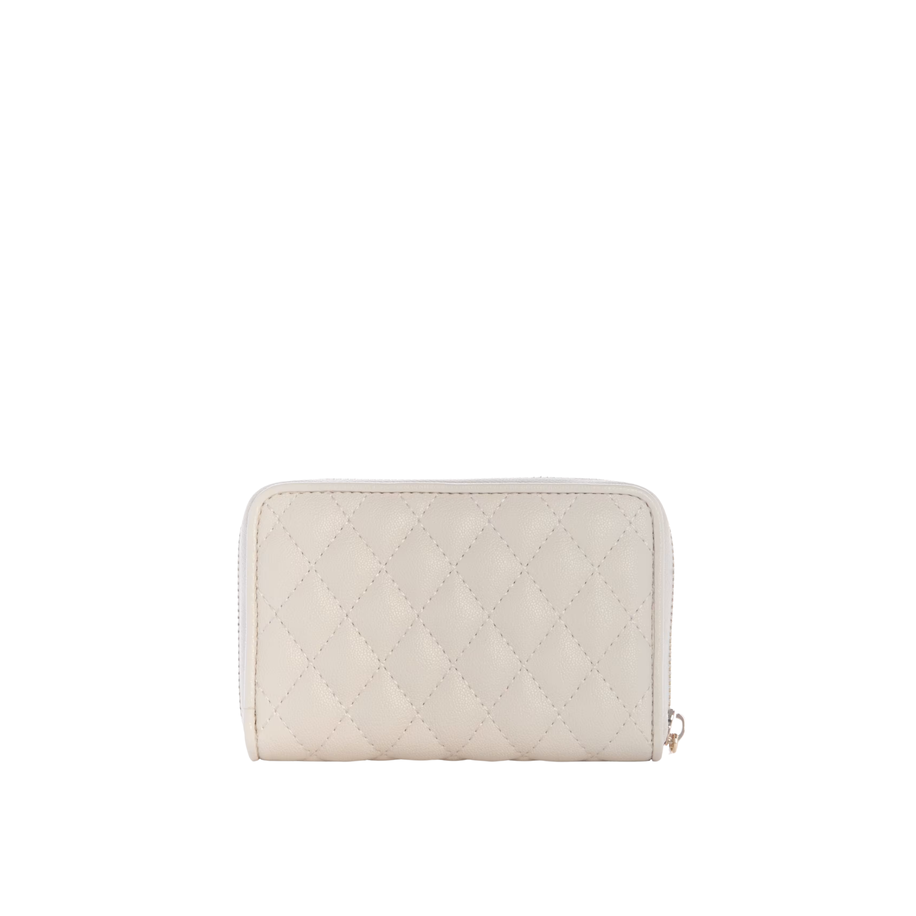 Guess Women Atabey Quilted Medium Zip Around Wallet - White