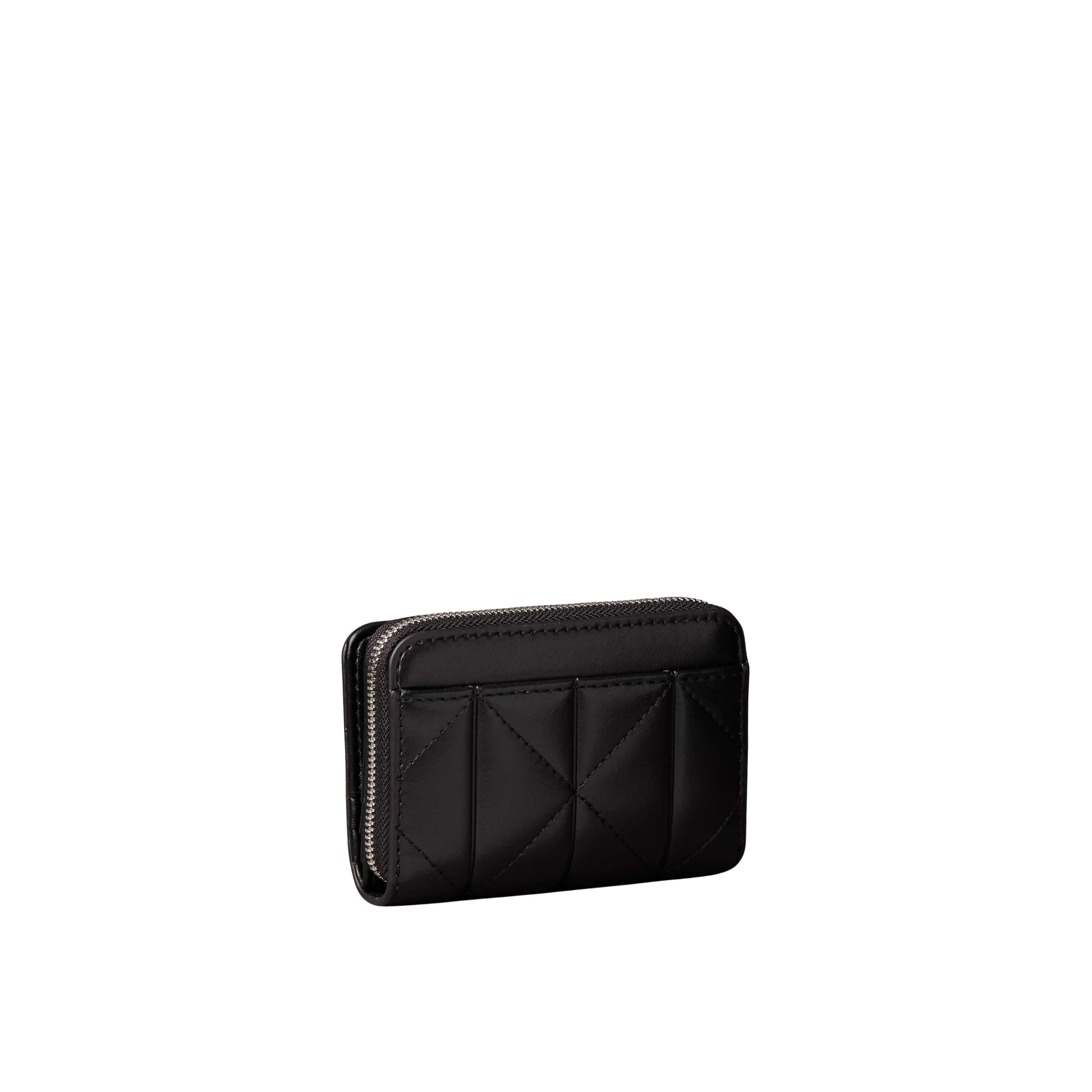 Calvin Klein Women Quilted Emblem Logo Zip Flap Wallet - Black