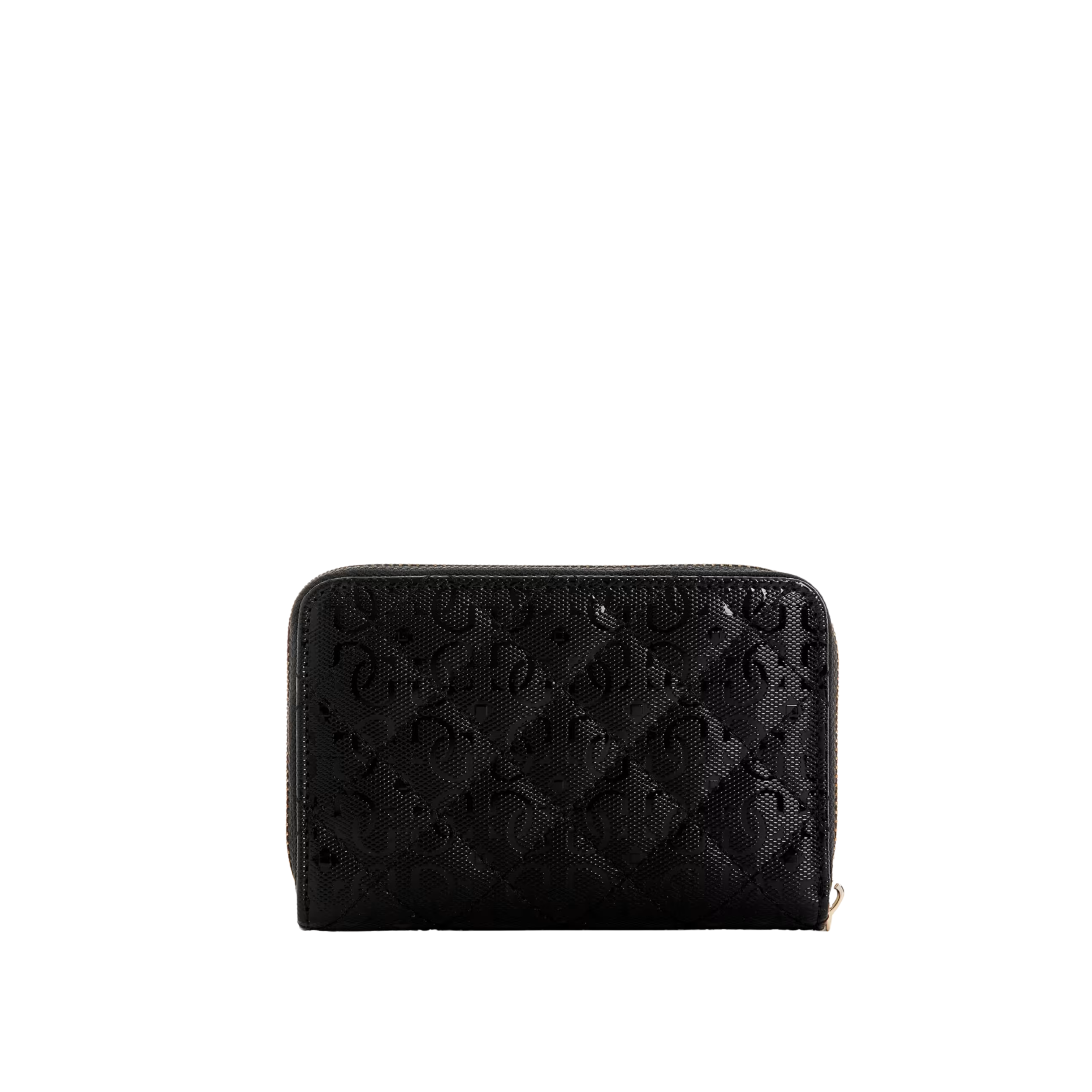 Guess Women Idra Shine Medium Zip Around Wallet - Black