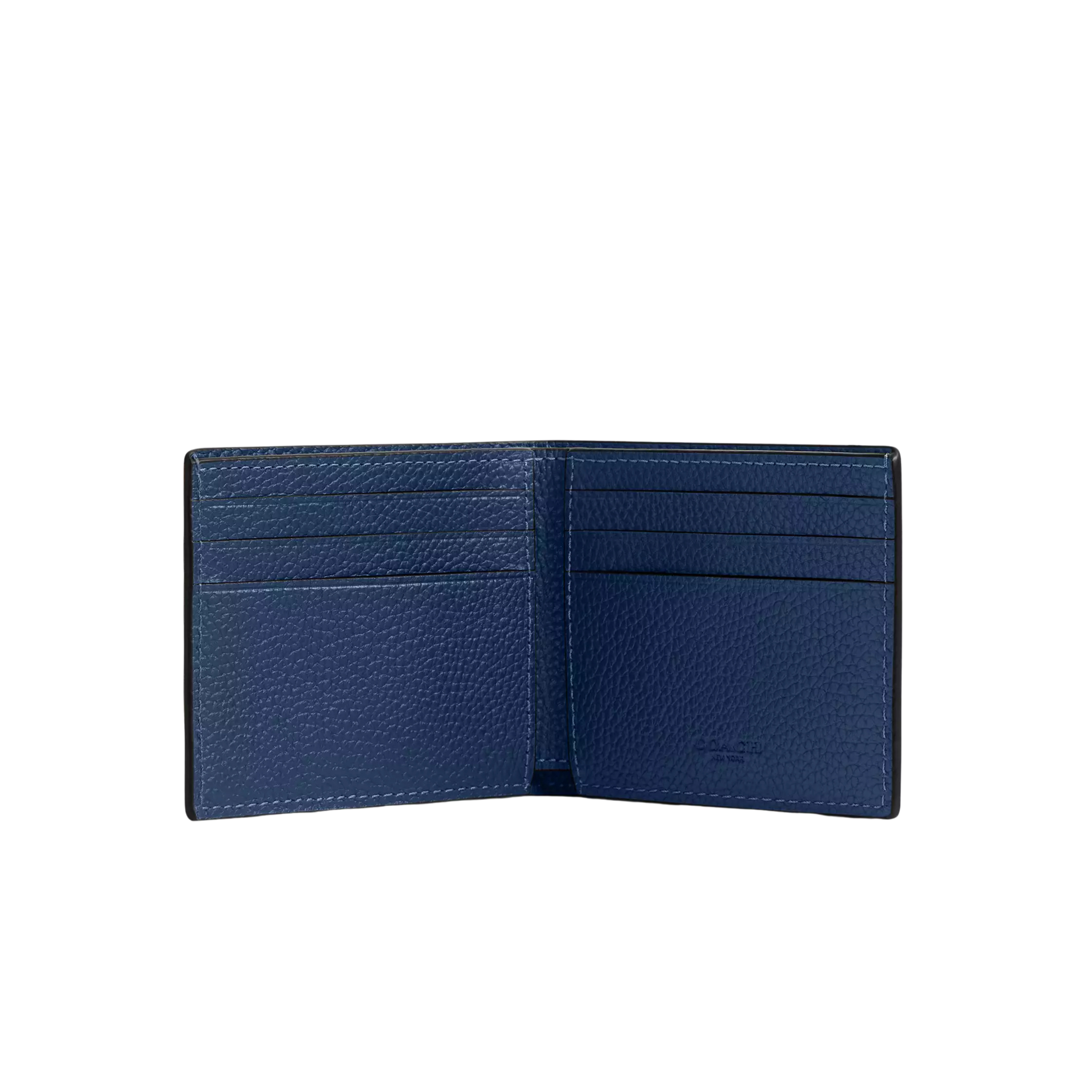 Coach Men Slim Billfold Wallet With Coach Graphic - Deep Blue