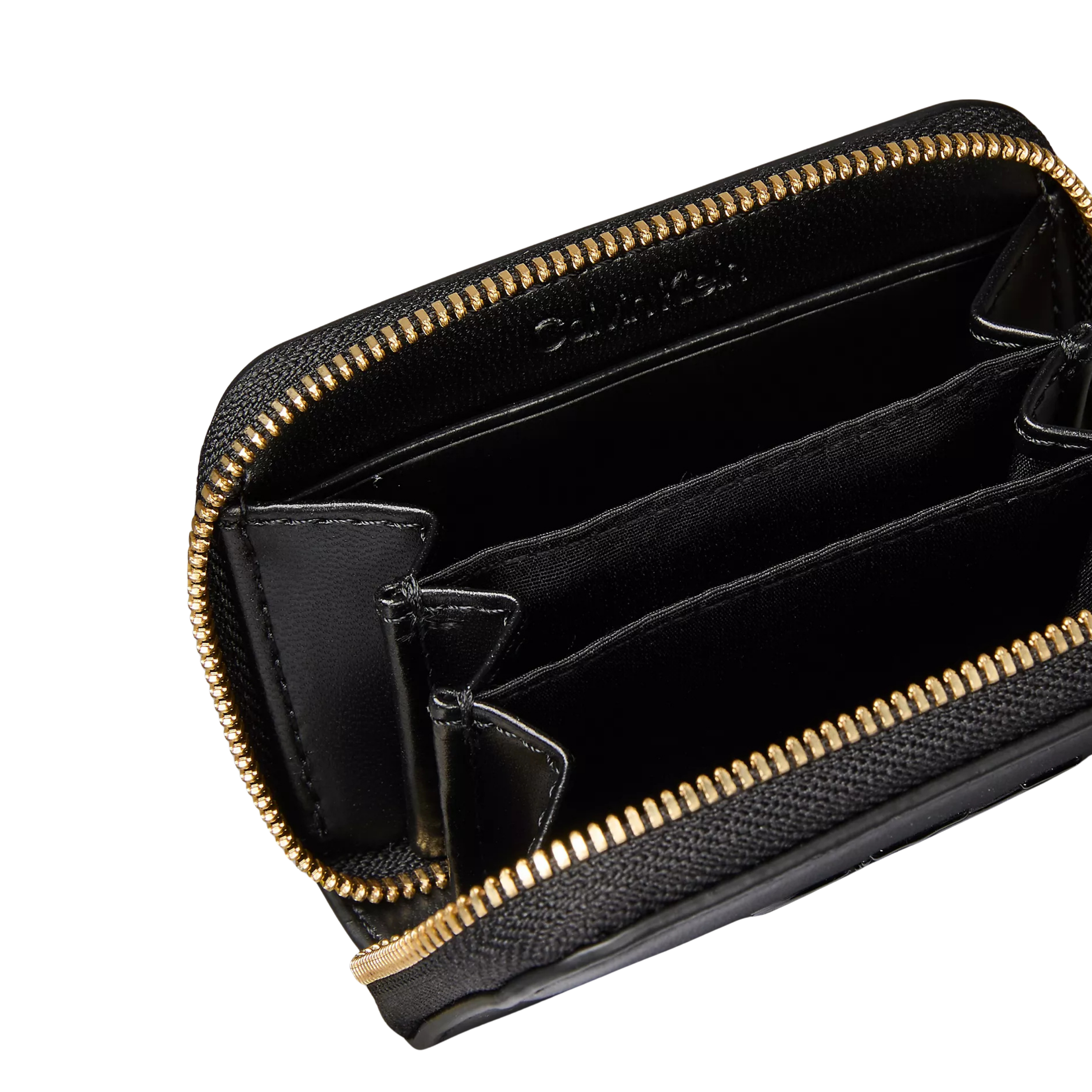 Calvin Klein Women Bold Monogram Medium Zip Wallet - Black