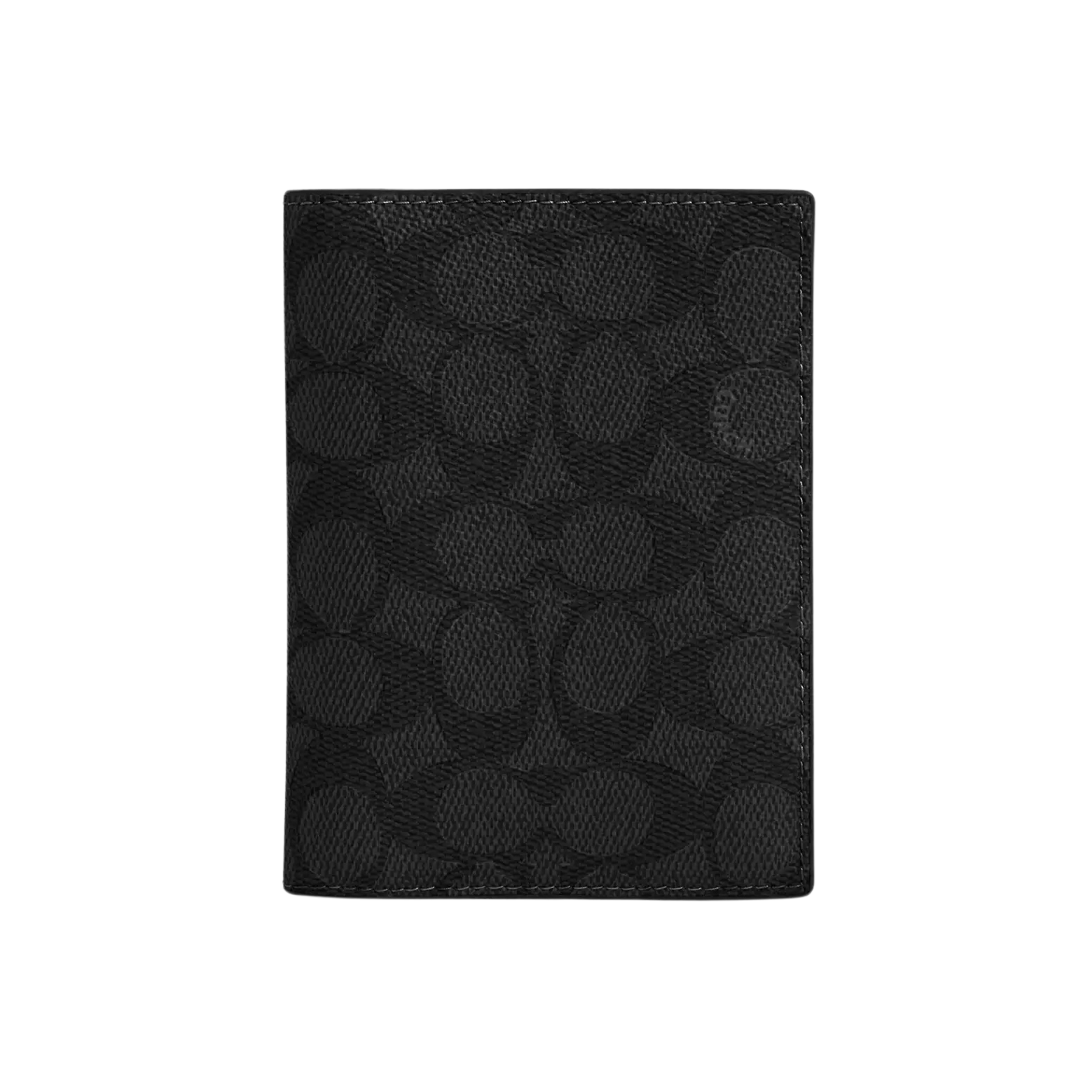 Coach Men Passport Card Case - Gunmetal Charcoal Black