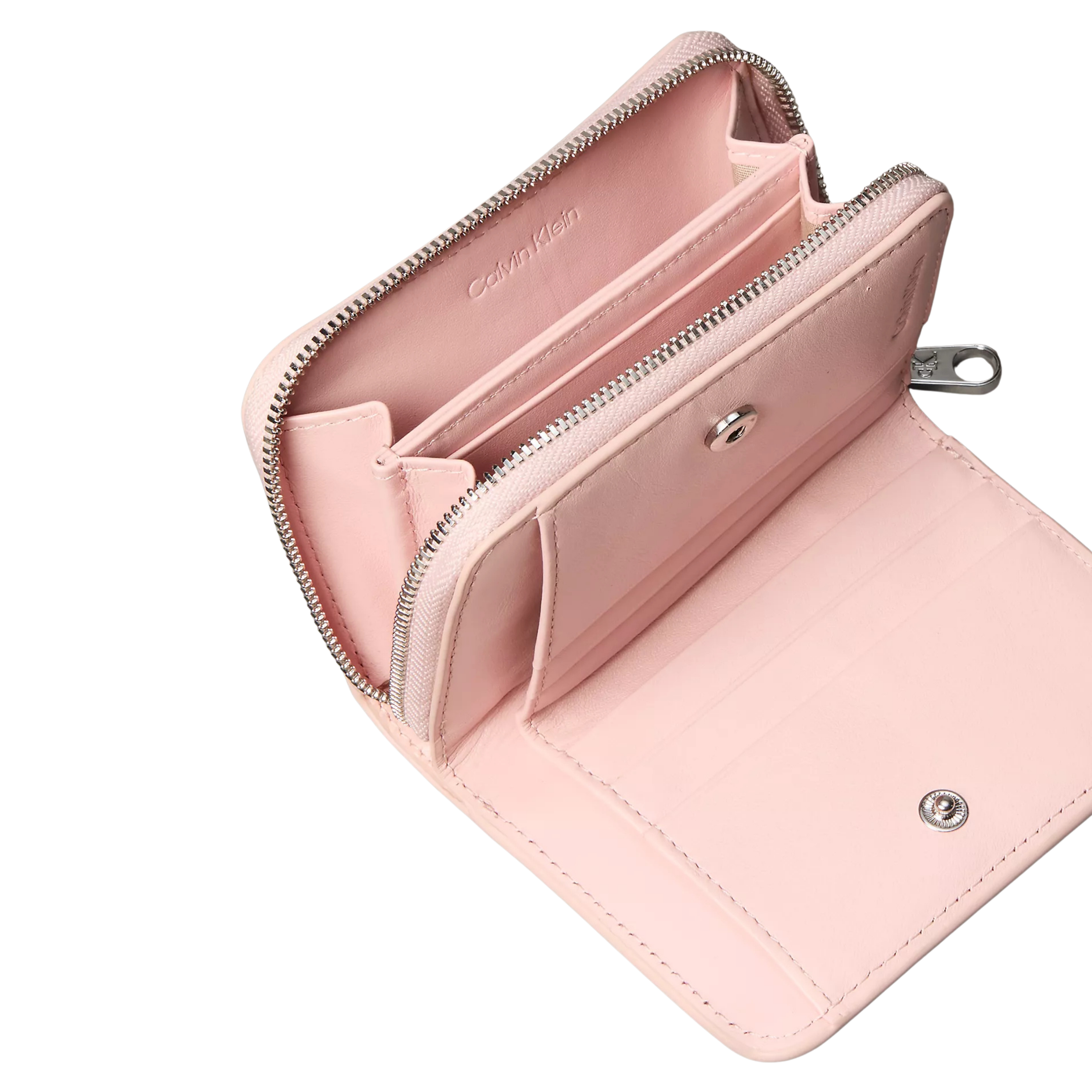 Calvin Klein Women Minimal Monogram Zip Flap Wallet - Pale Conch