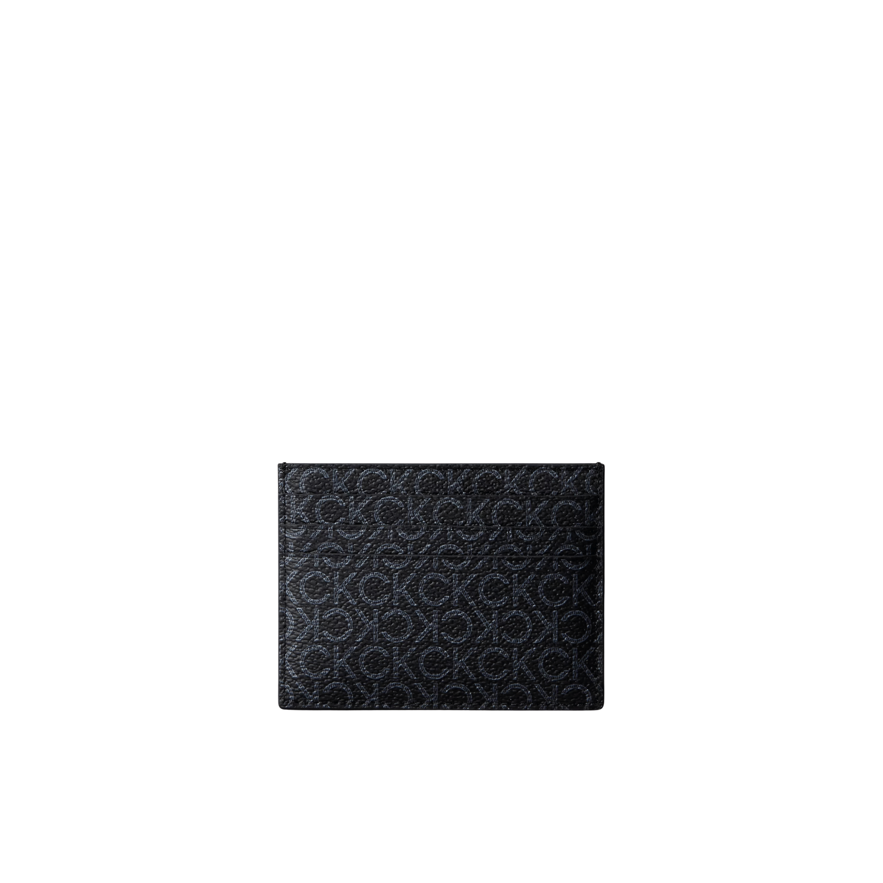 Calvin Klein Men Pebbled Monogram Card Case - Black
