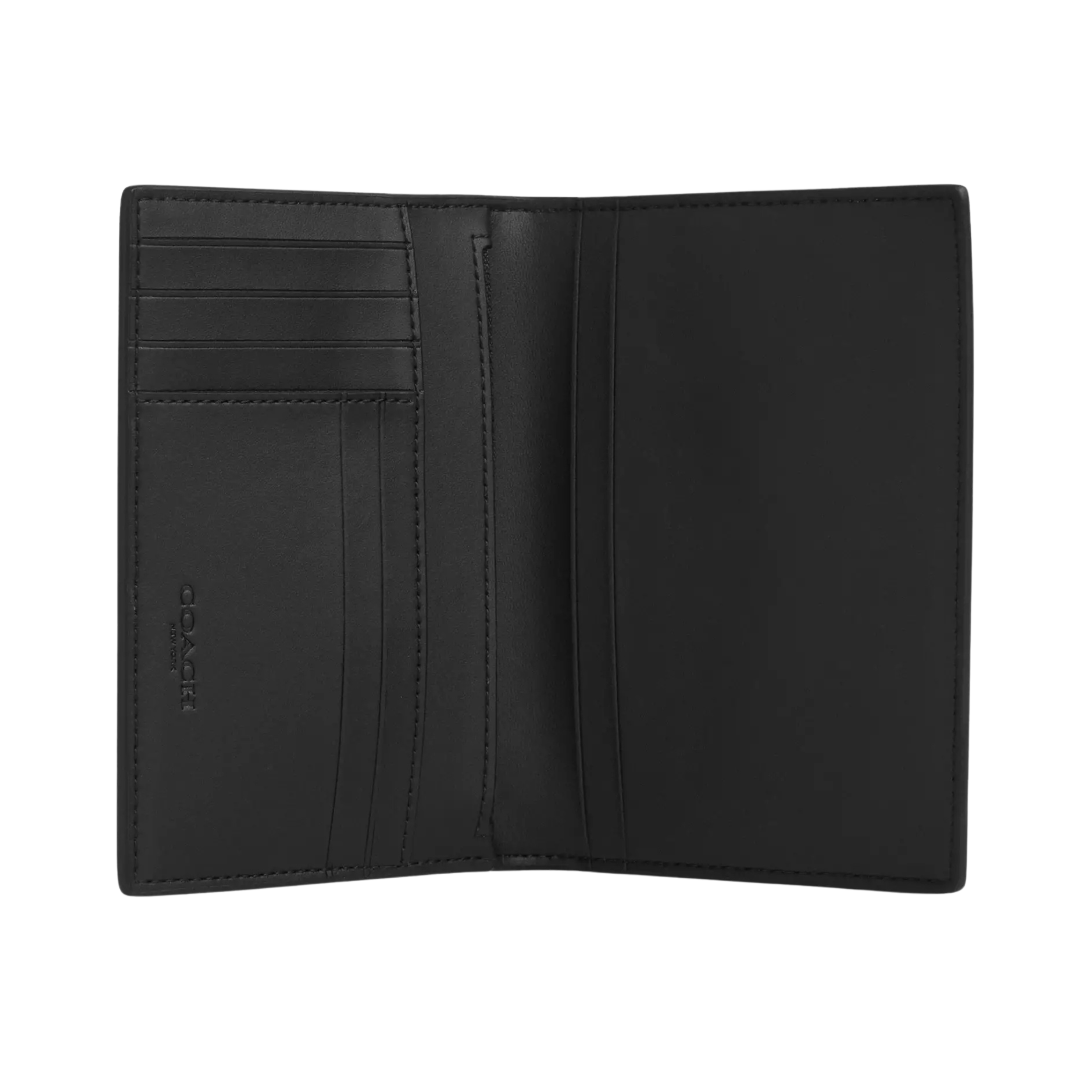 Coach Men Passport Card Case - Gunmetal Charcoal Black