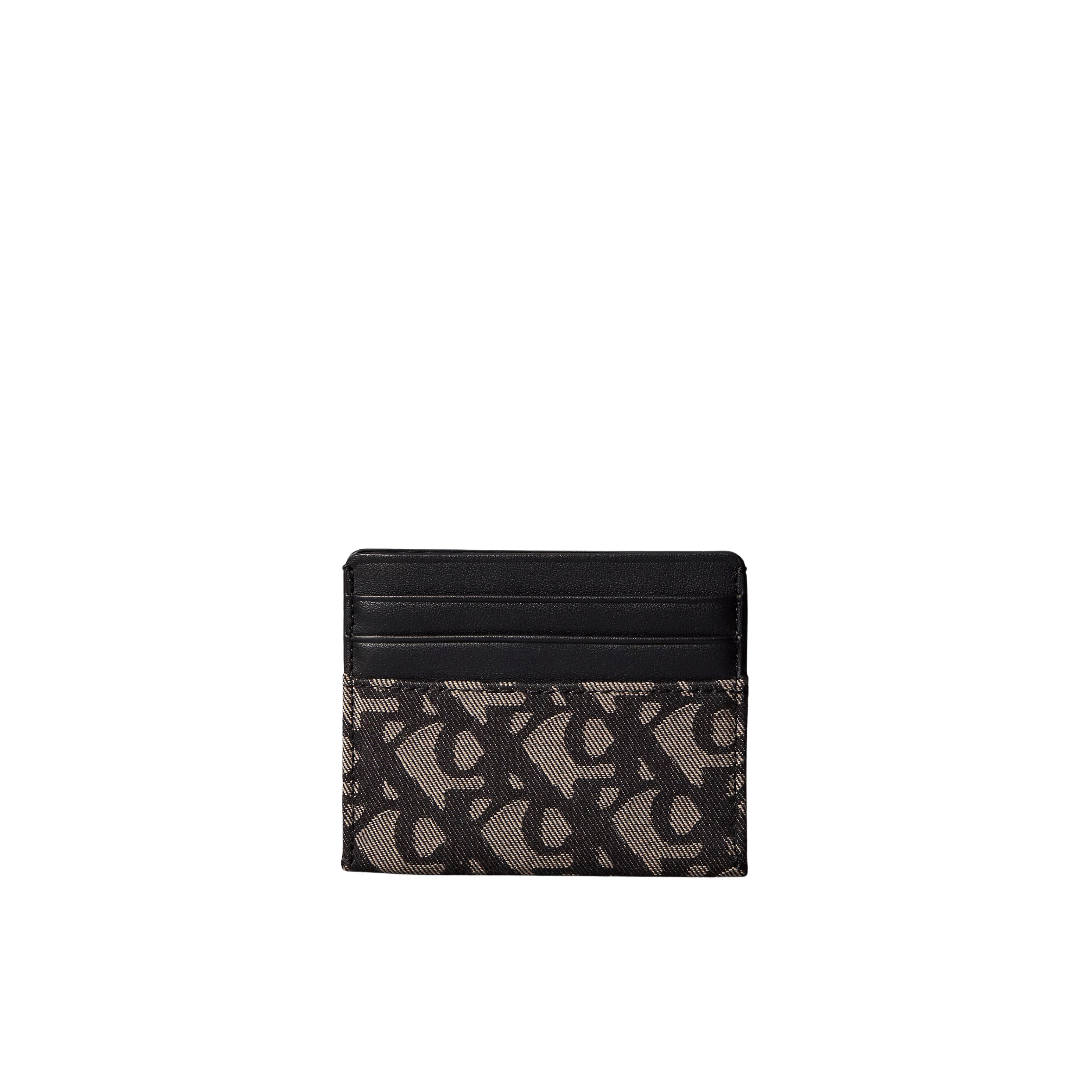 Calvin Klein Men Allover Monogram Card Case - Black Lotus Beige Aop