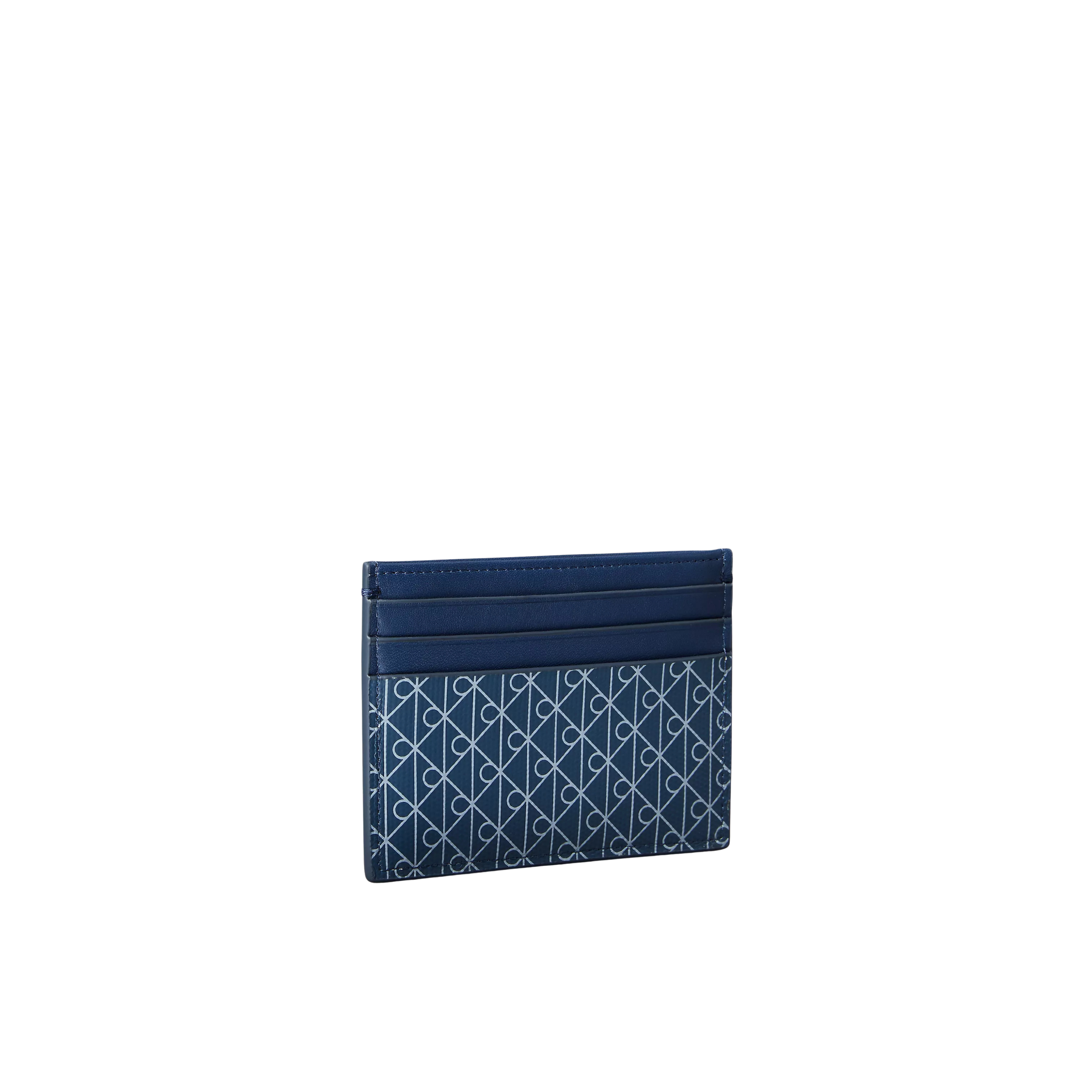Calvin Klein Men Allover Emblem Logo Card Case - Denim Blue