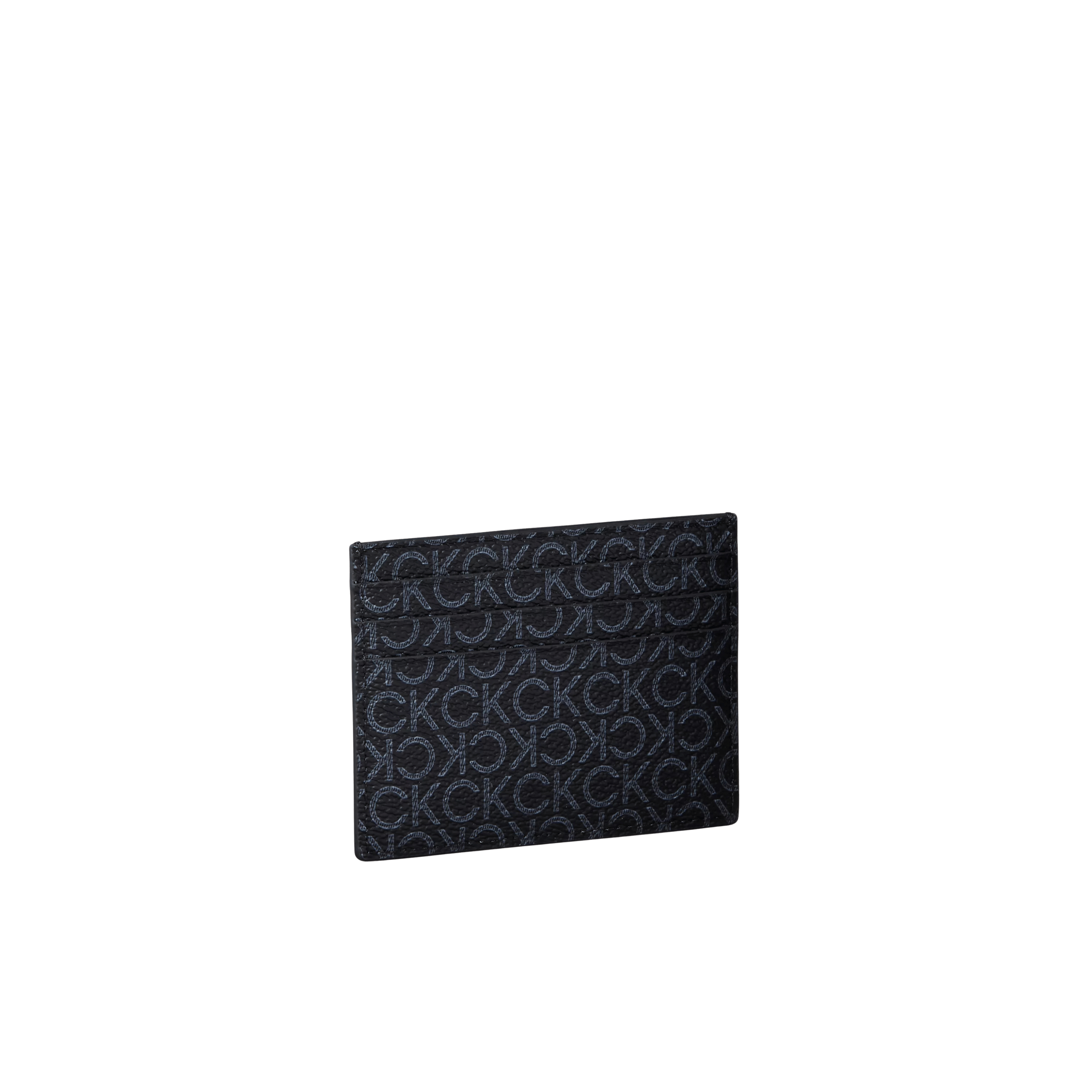 Calvin Klein Men Pebbled Monogram Card Case - Black