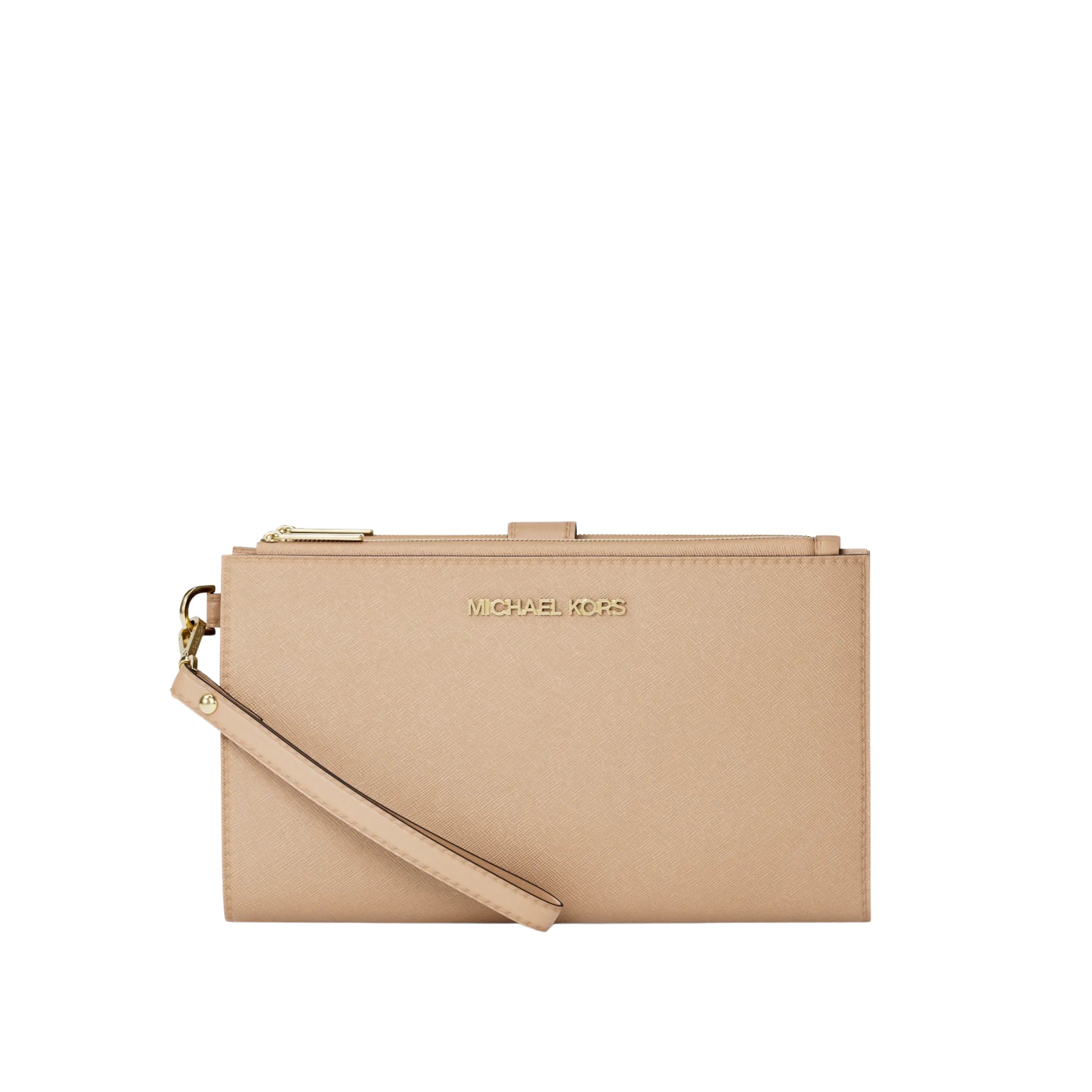 Michael Kors Women Jet Set Large Leather Smartphone Wristlet Wallet - Camel