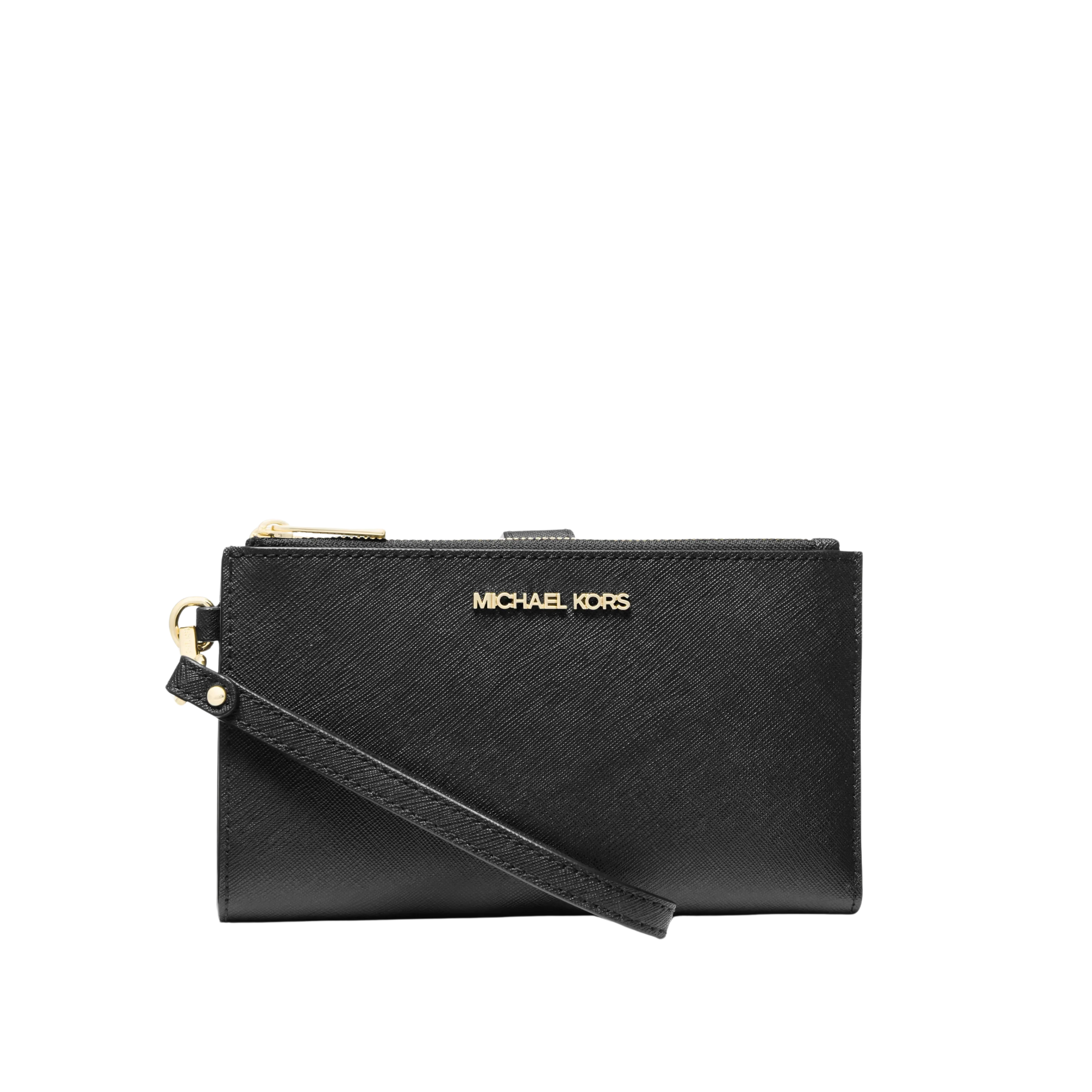 Michael Kors Women Jet Set Large Leather Smartphone Wristlet Wallet - Black