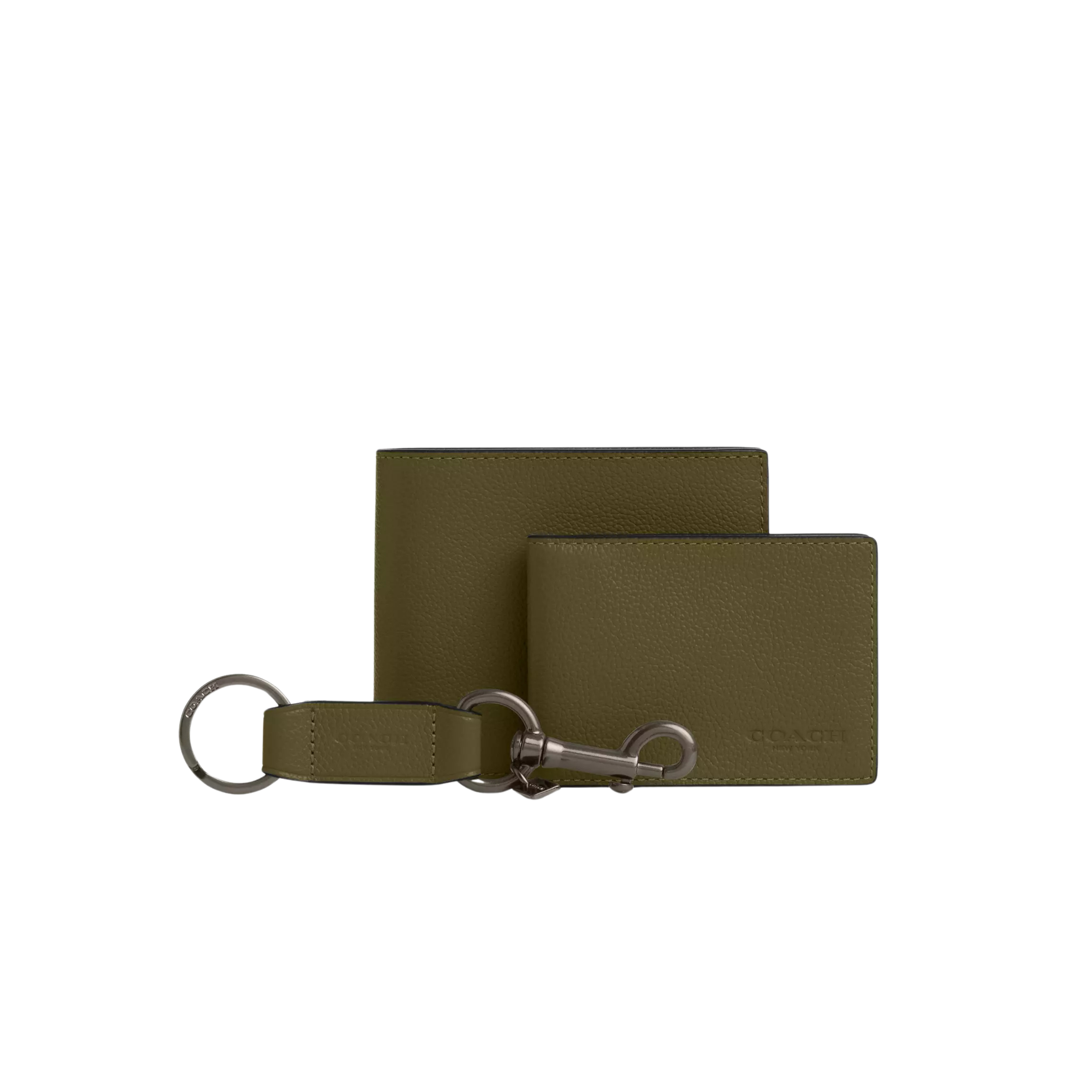 Coach Men Boxed 3-In-1 Wallet Gift Set - Gunmetal Olive