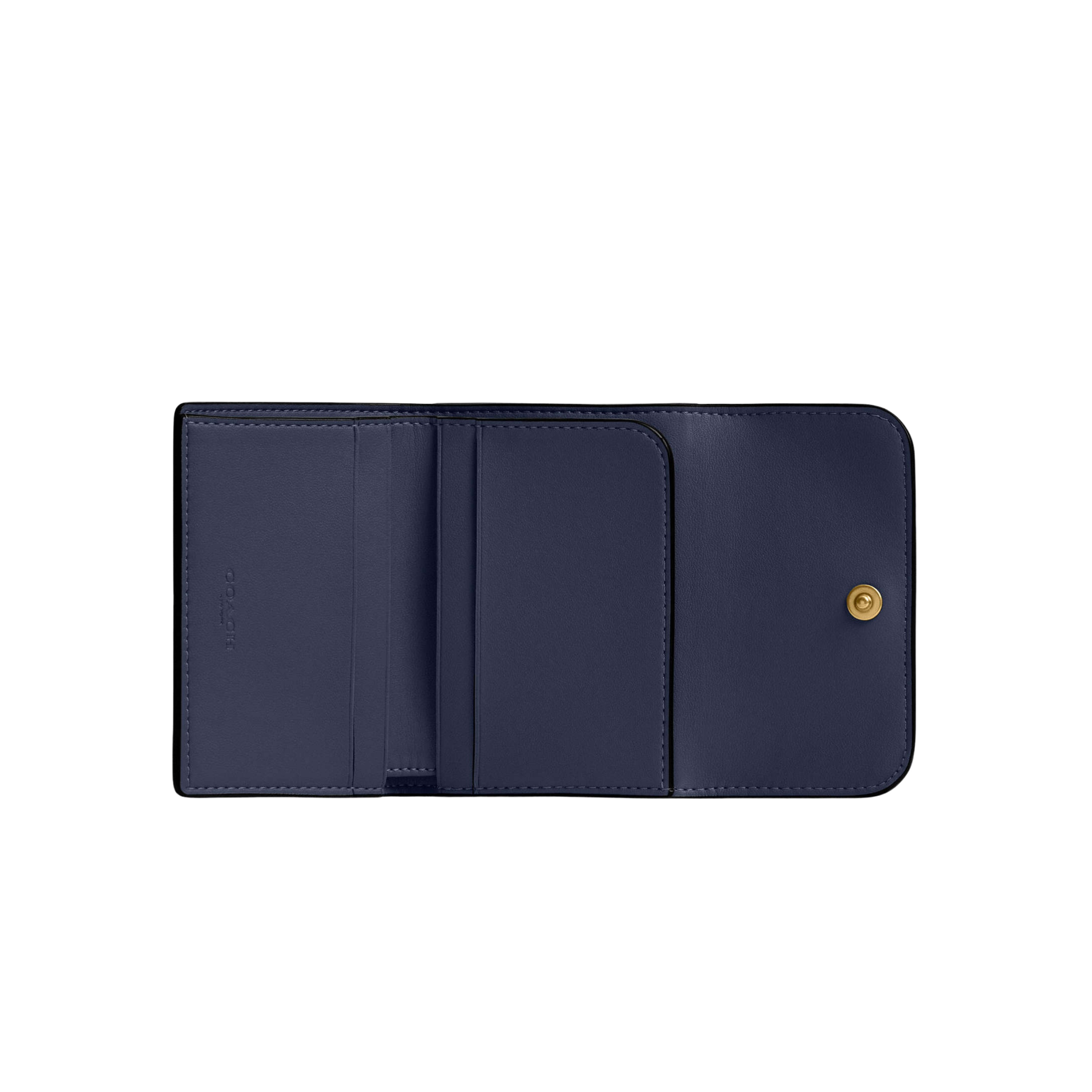 Coach Women Essential Card Holder Wallet - Brass Navy