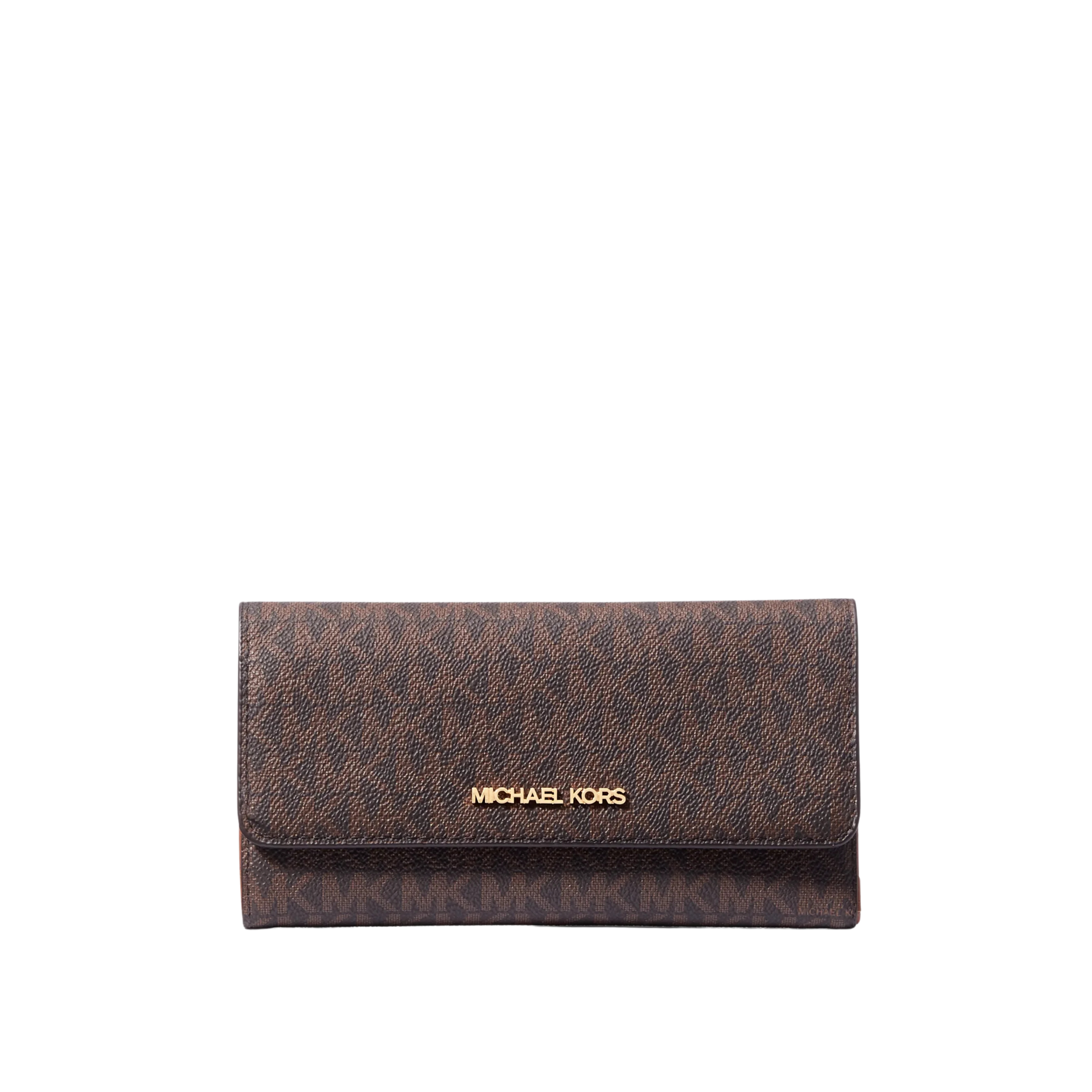 Michael Kors Women Jet Set Large Logo Trifold Wallet - Brown