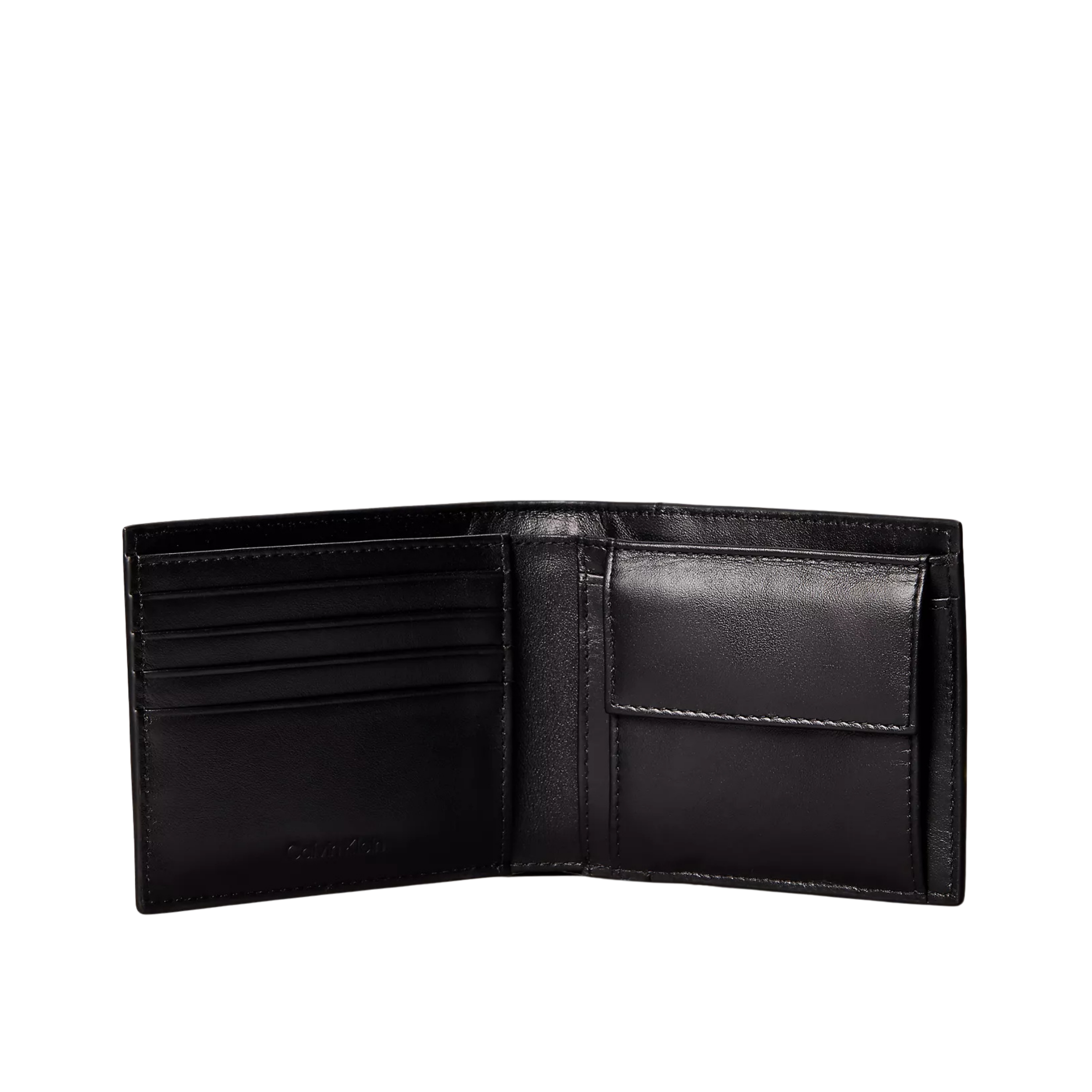 Calvin Klein Men Raised Logo Bifold Wallet with Coin Pouch - Black