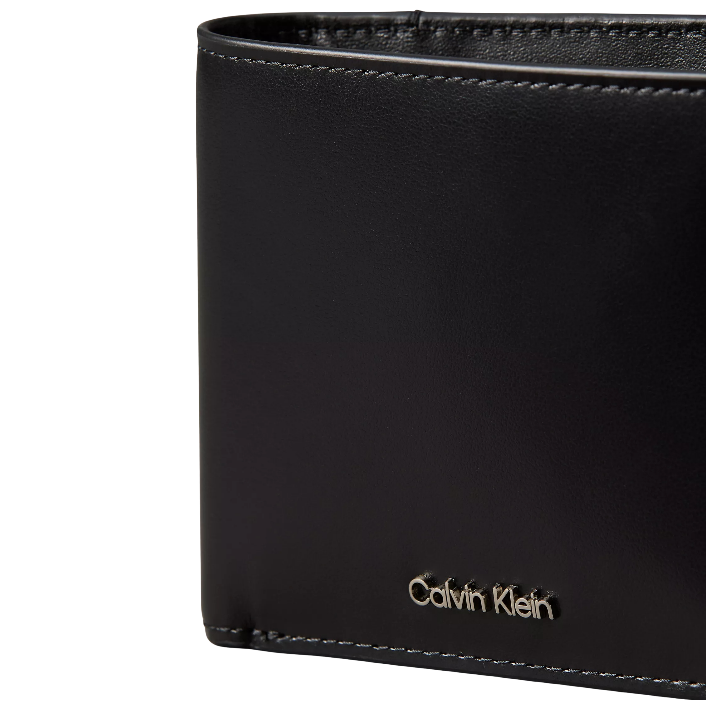 Calvin Klein Men Raised Logo Bifold Wallet with Coin Pouch - Black