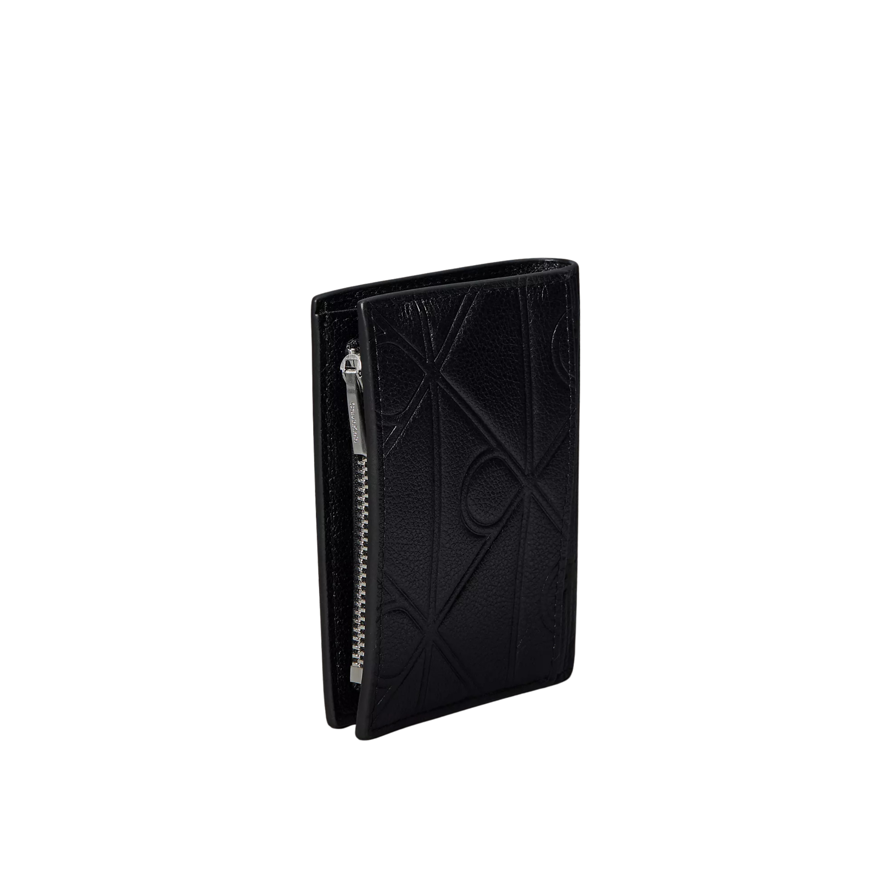 Calvin Klein Men Embossed Emblem Logo Slim Bifold Wallet - Black