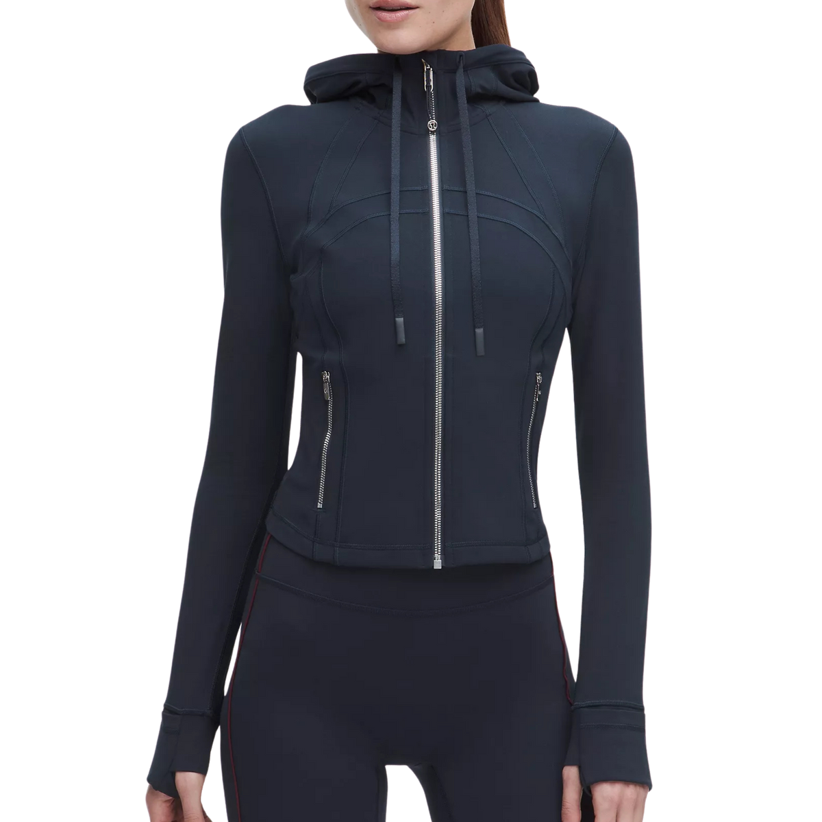 Lululemon Define Cropped Hooded Jacket - True Navy Mirror Silver