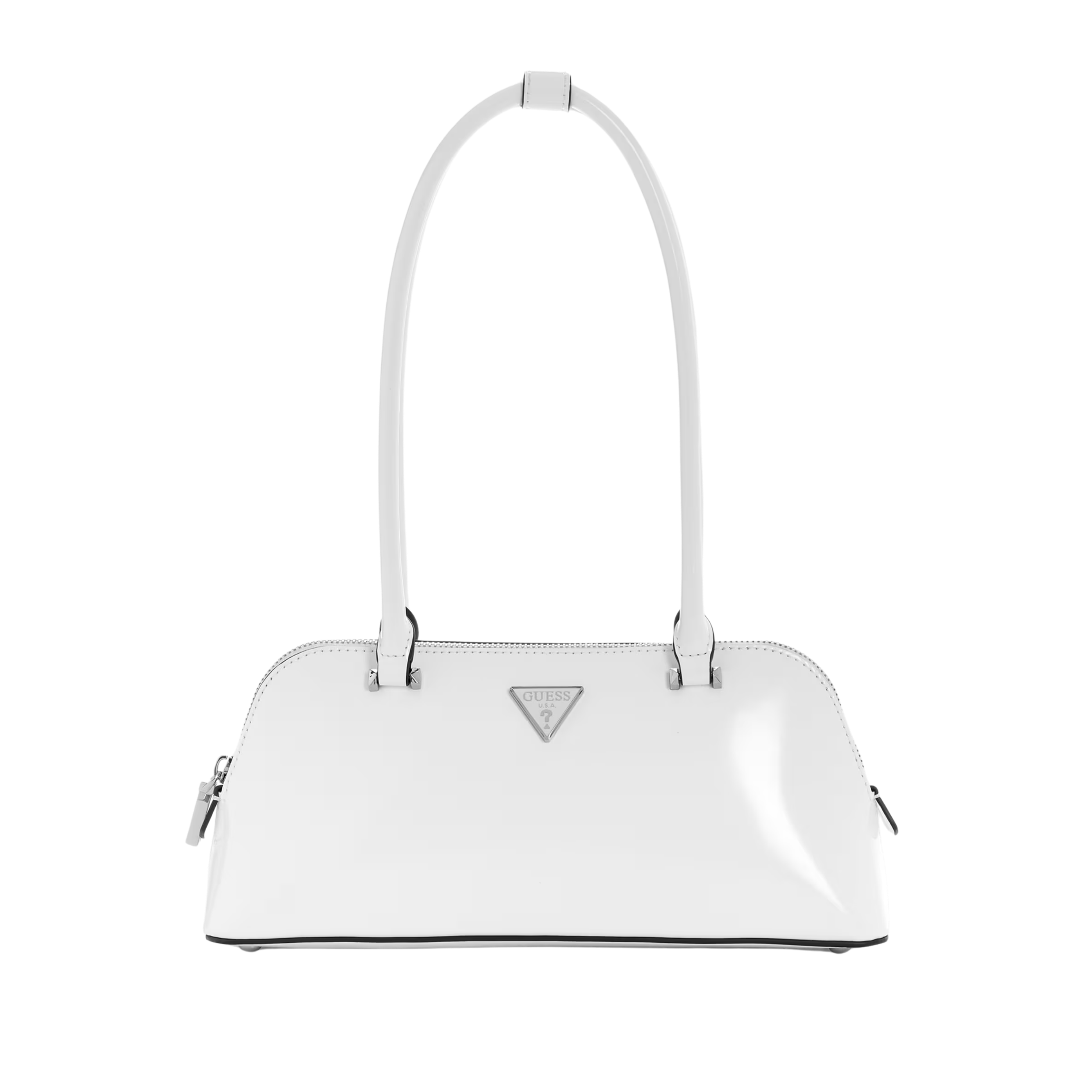 Guess Women Arnela Pleather Shoulder Satchel - White Multi