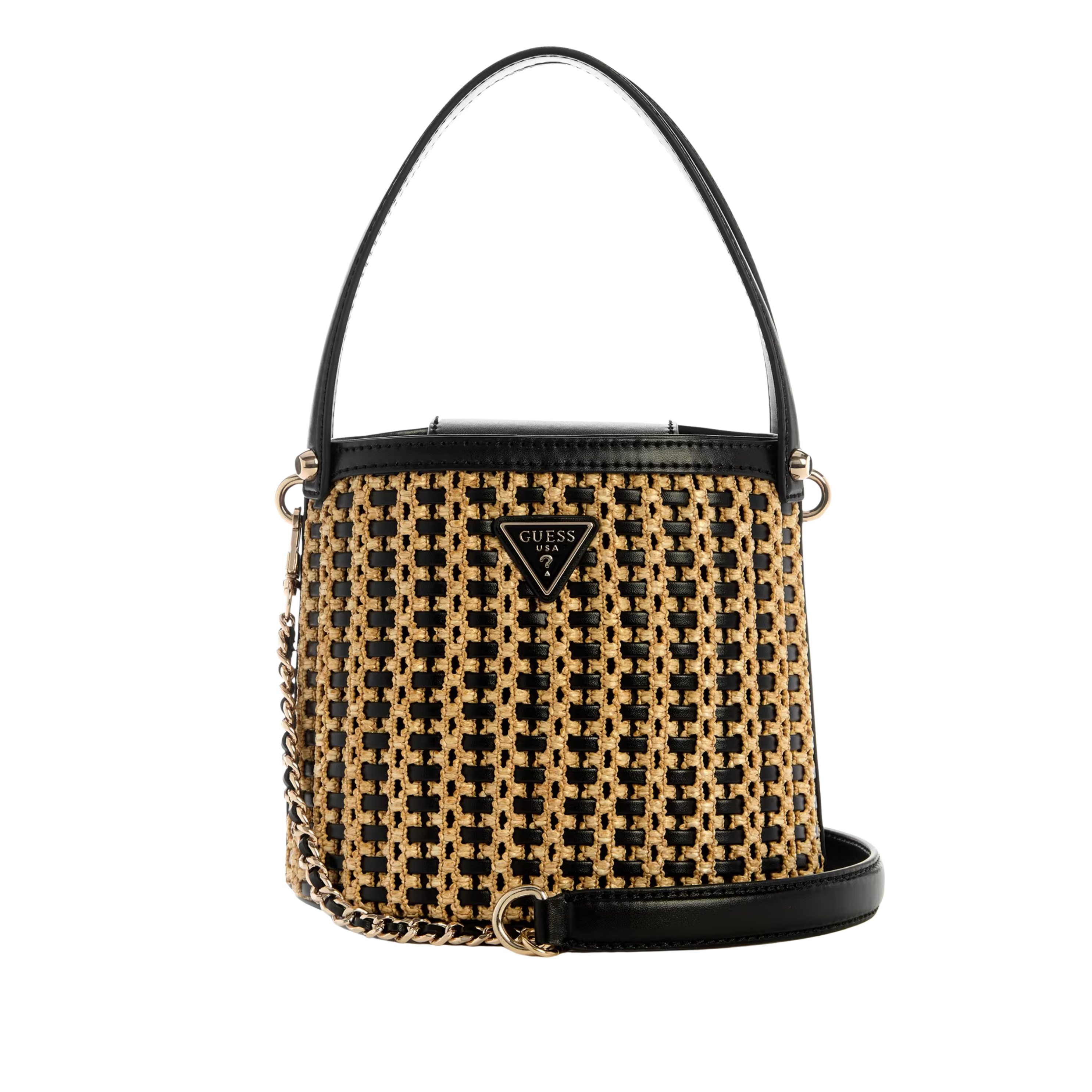 Guess Women Atalia Raffia Crossbody Bucket Bag - Night Blue
