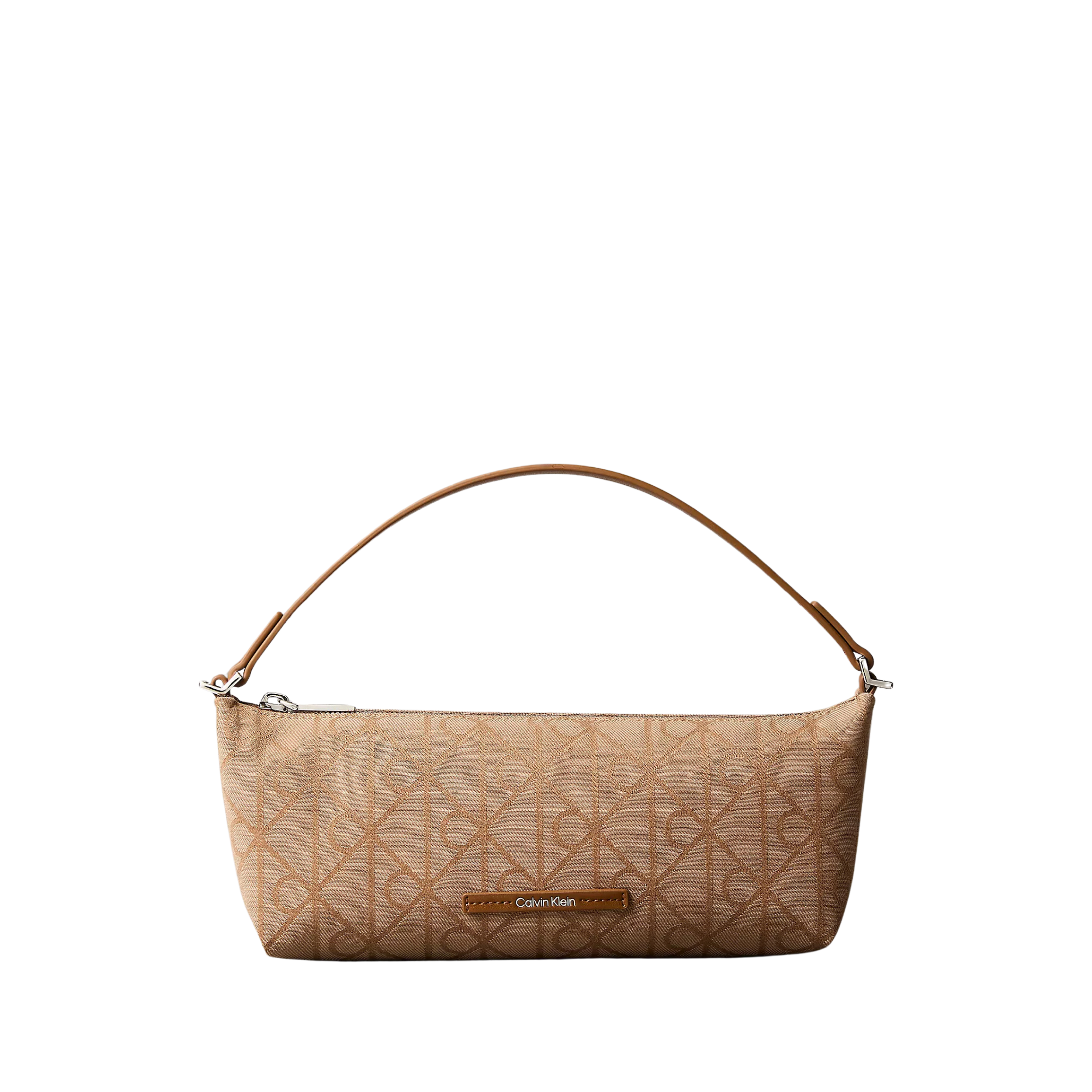 Calvin Klein Women Allover Emblem Logo Canvas Shoulder Bag - Cornstalk