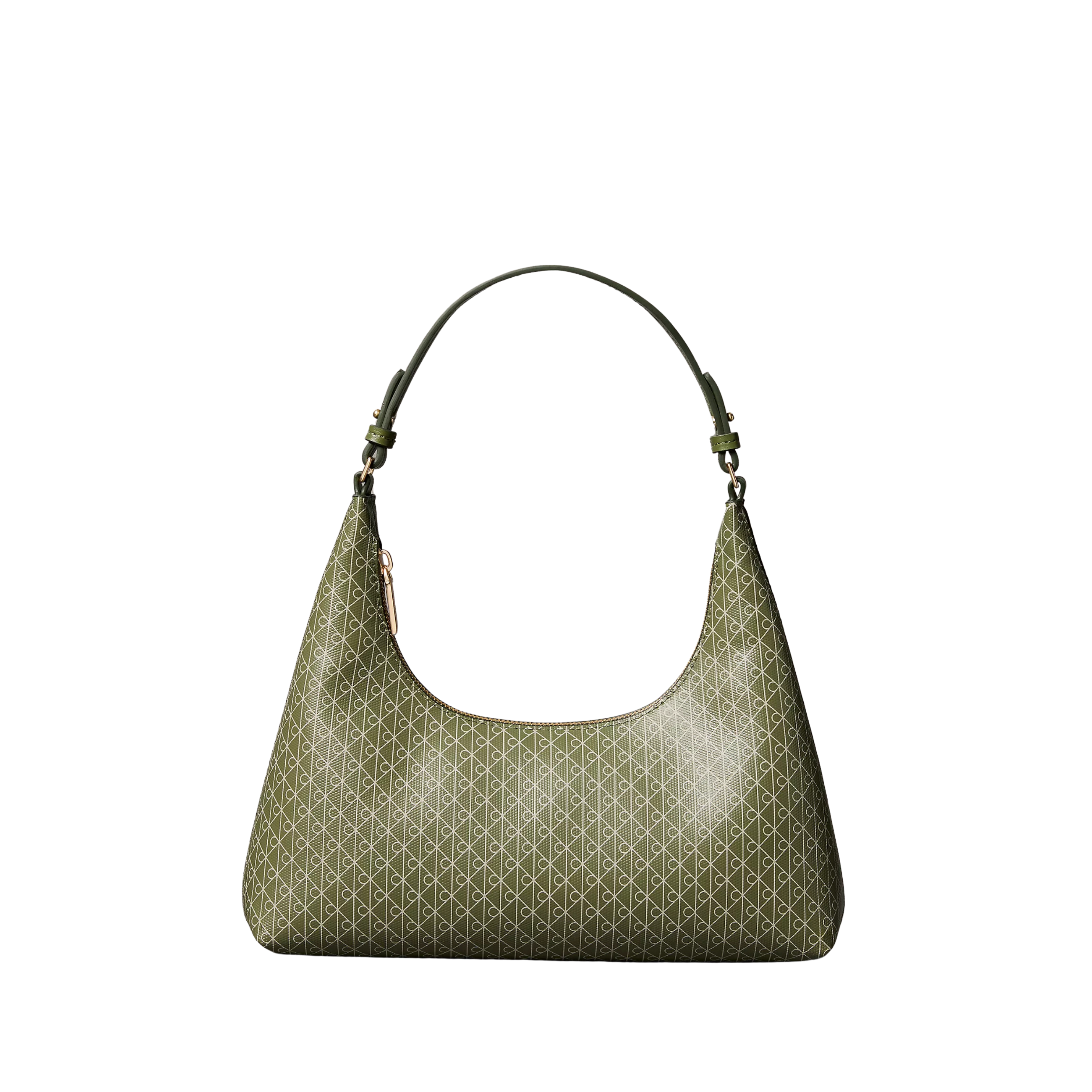 Calvin Klein Women Allover Emblem Logo Shoulder Bag - Olivine Aop