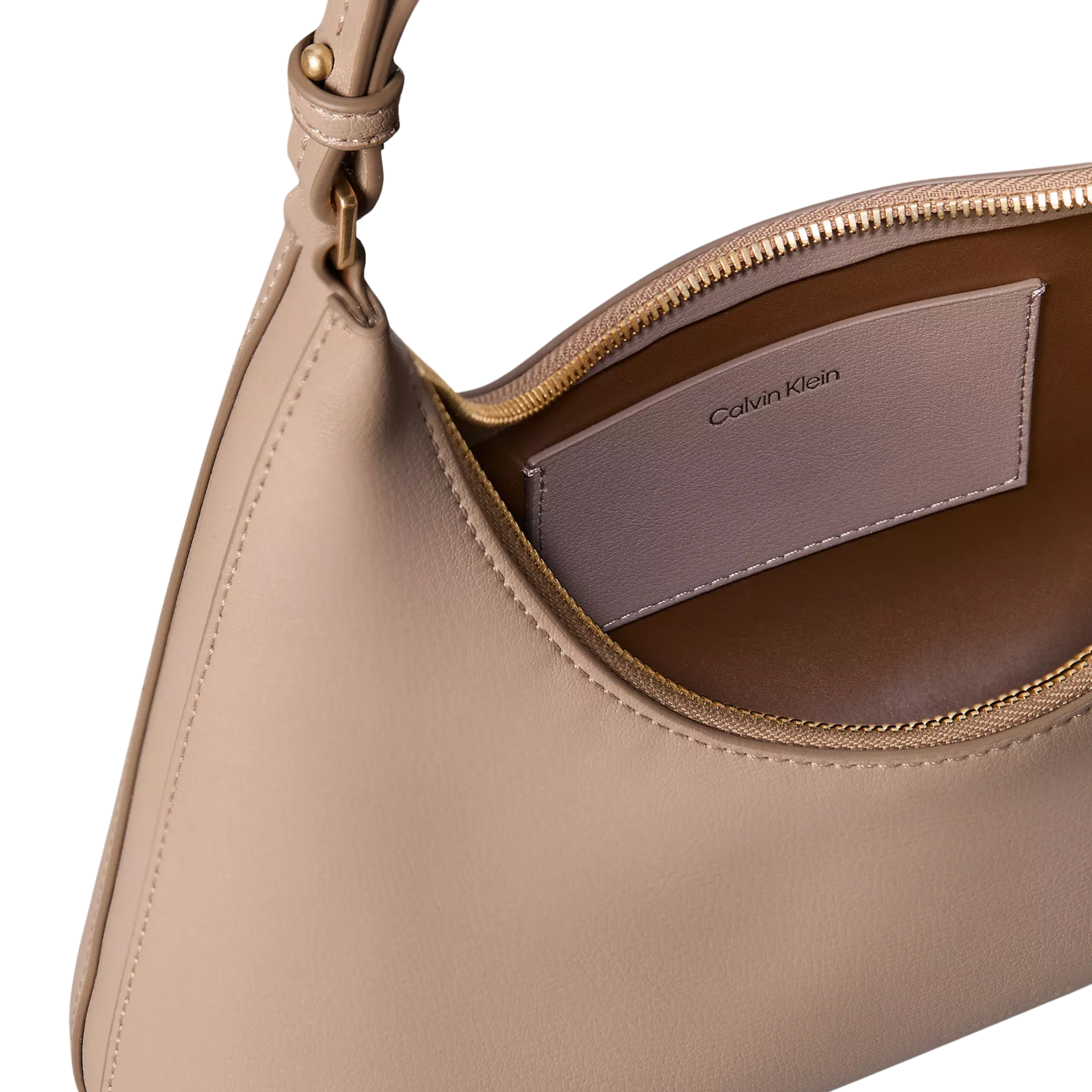 Calvin Klein Women Foil Logo Shoulder Bag - Desert Taupe