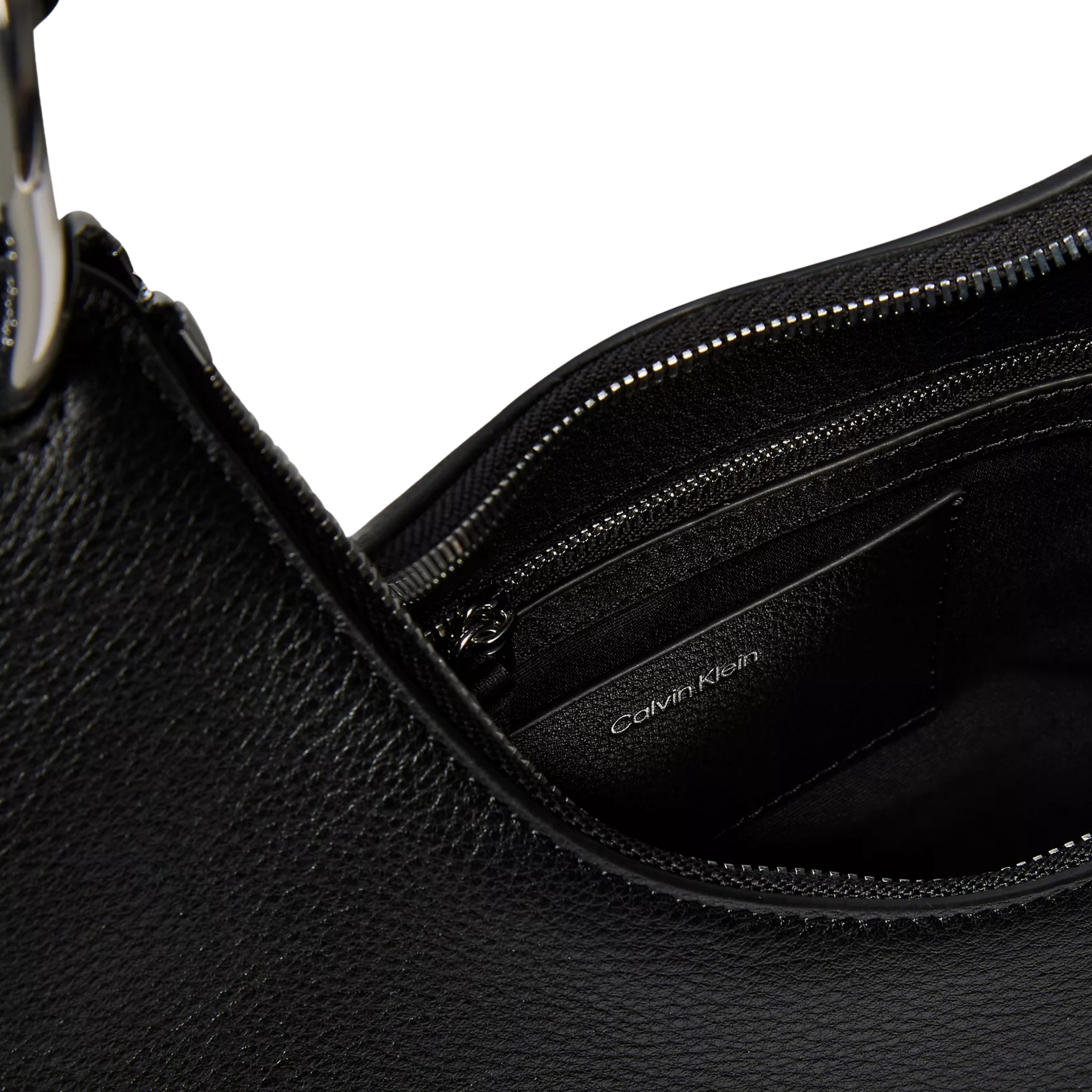 Calvin Klein Women Slouchy Leather Shoulder Bag - Black
