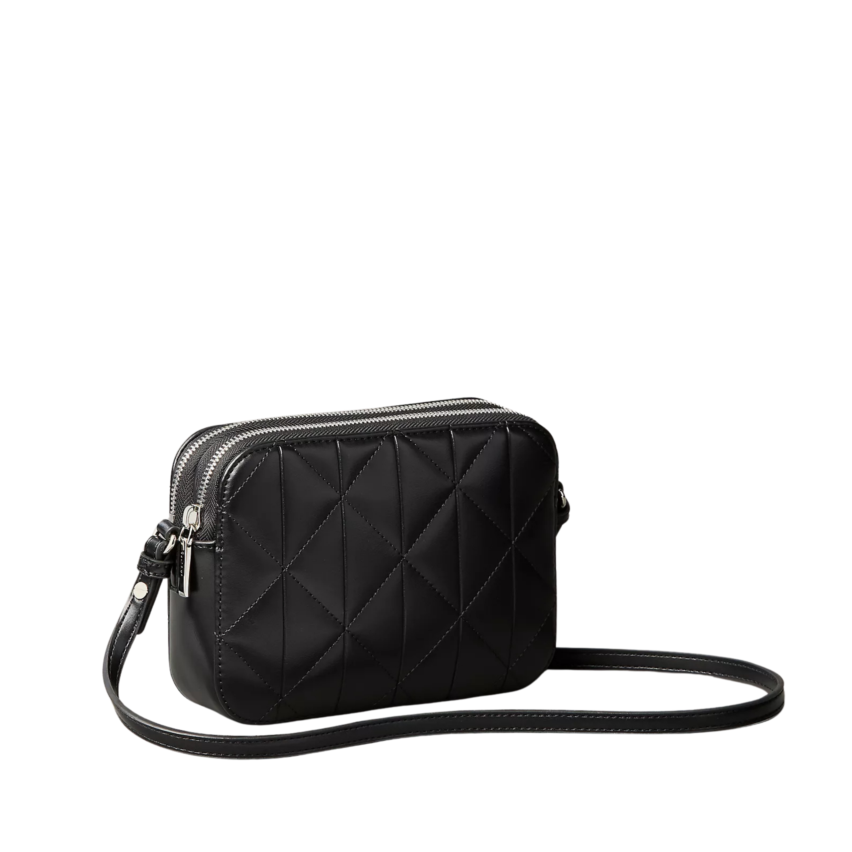 Calvin Klein Women Quilted Emblem Logo Camera Bag - Black