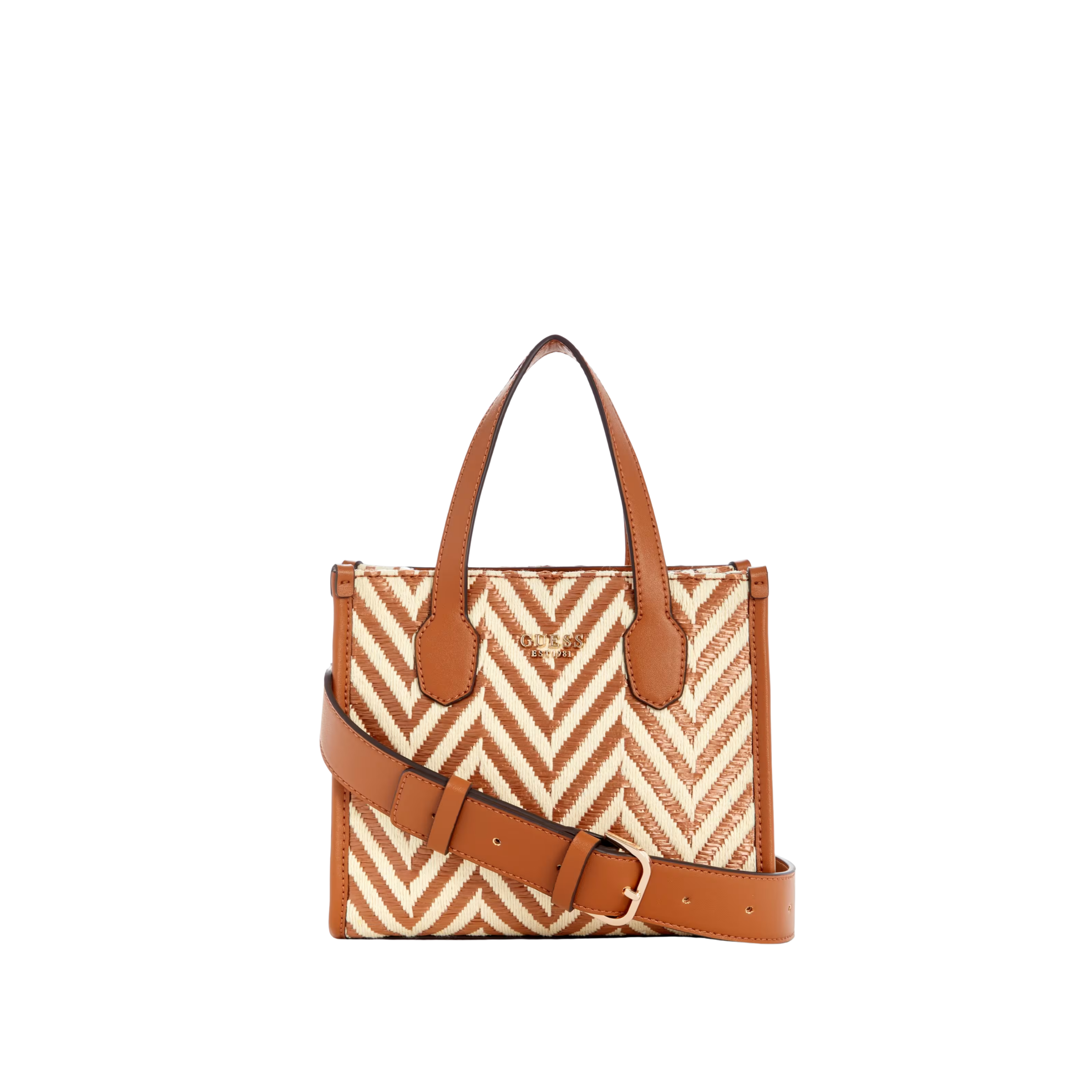 Guess Women Silvana Chevron Mini Tote - Cognac