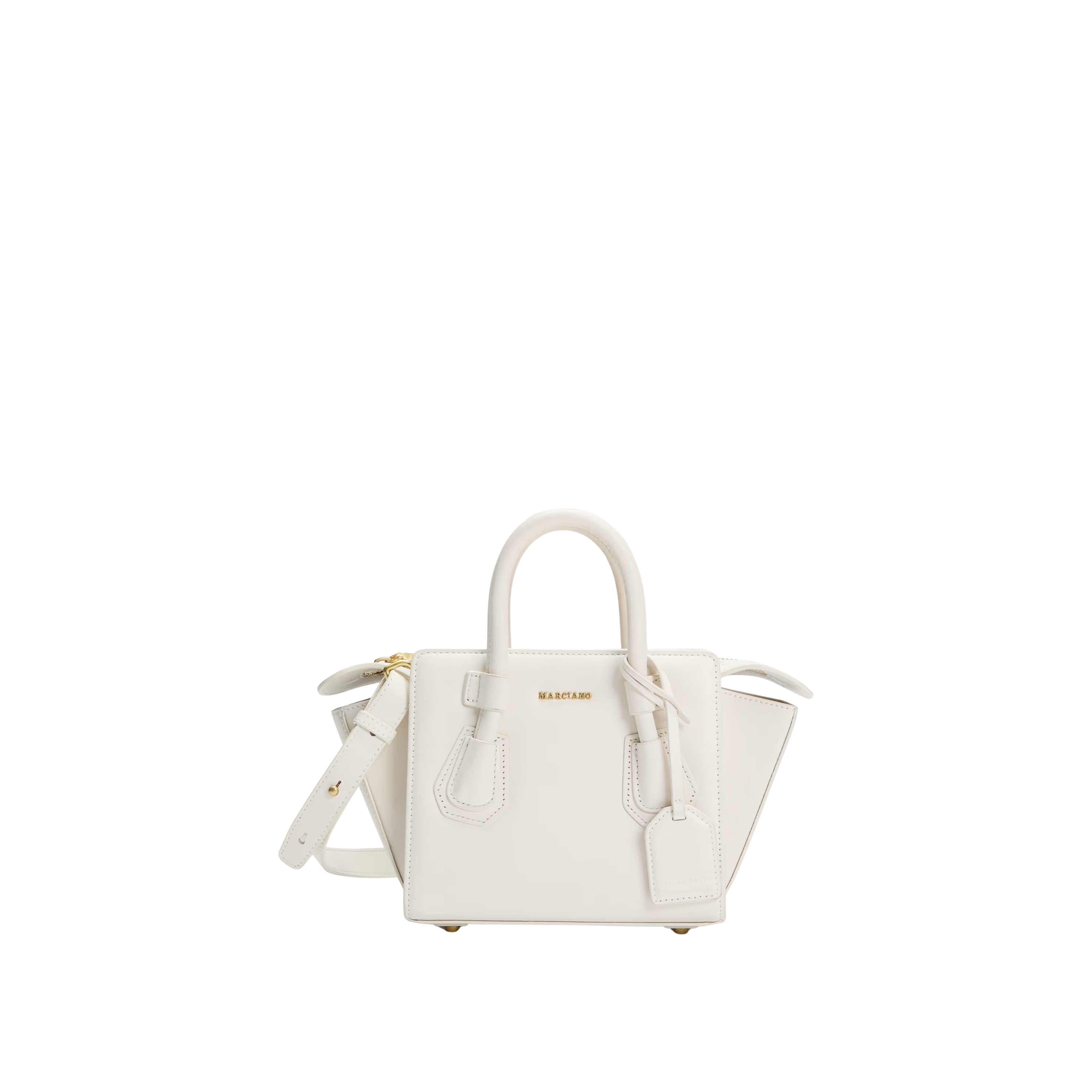 Guess Women Merava Leather Mini Satchel - Bone