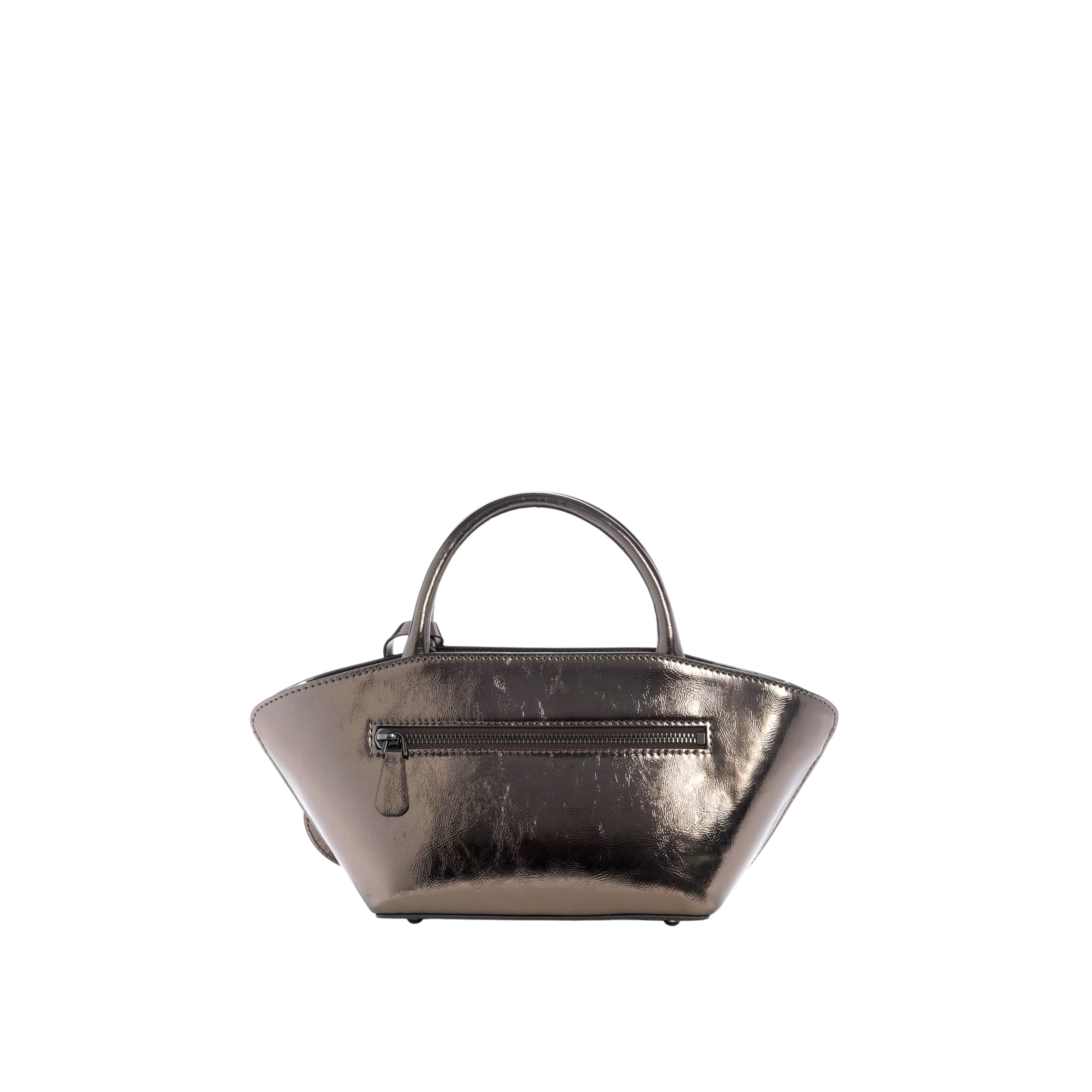 Guess Women Bolena Metallic Mini Satchel - Pewter