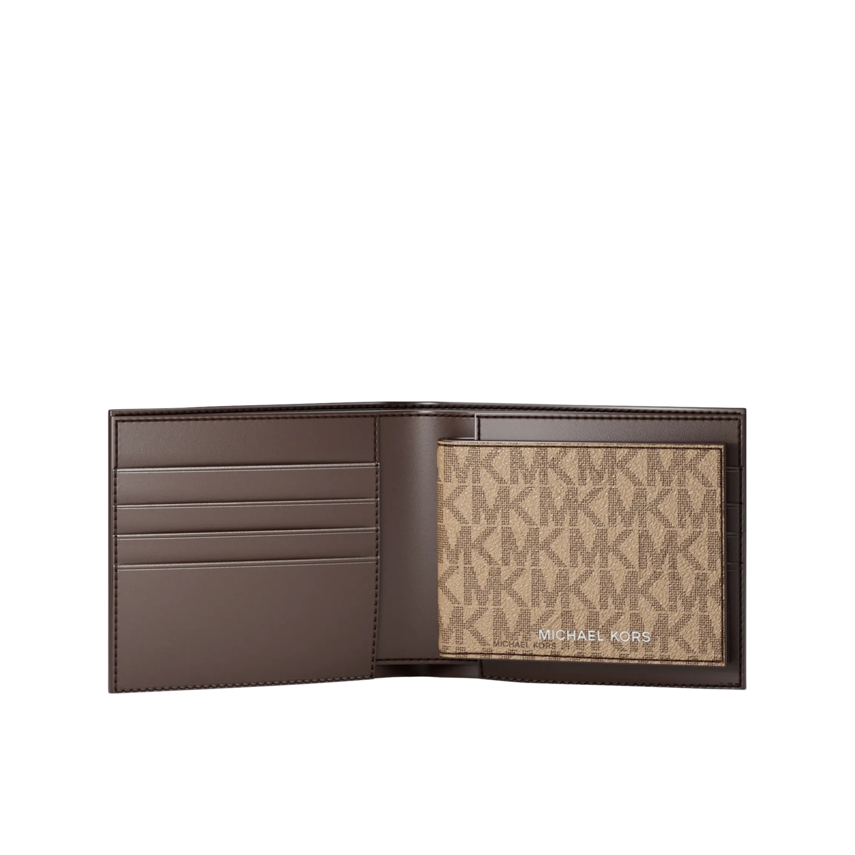 Michael Kors Men Cooper Logo Billfold Wallet With Passcase - Camel