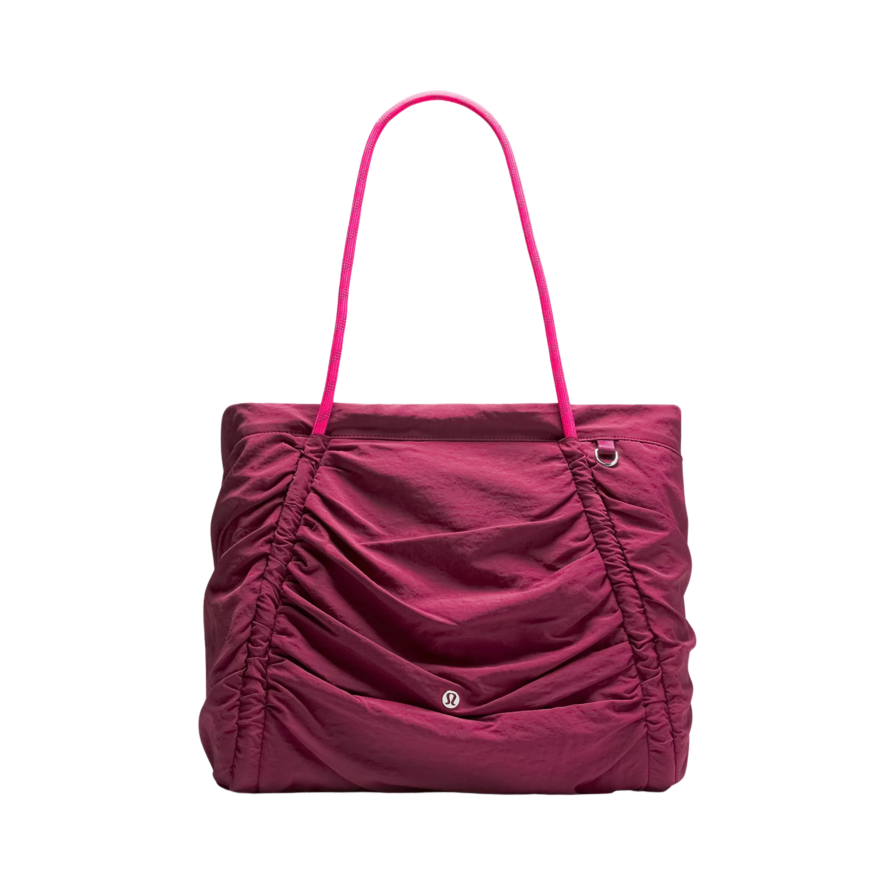 Lululemon Ruched Tote Bag 24L - Raspberry Rave Flamingo Fun Silver