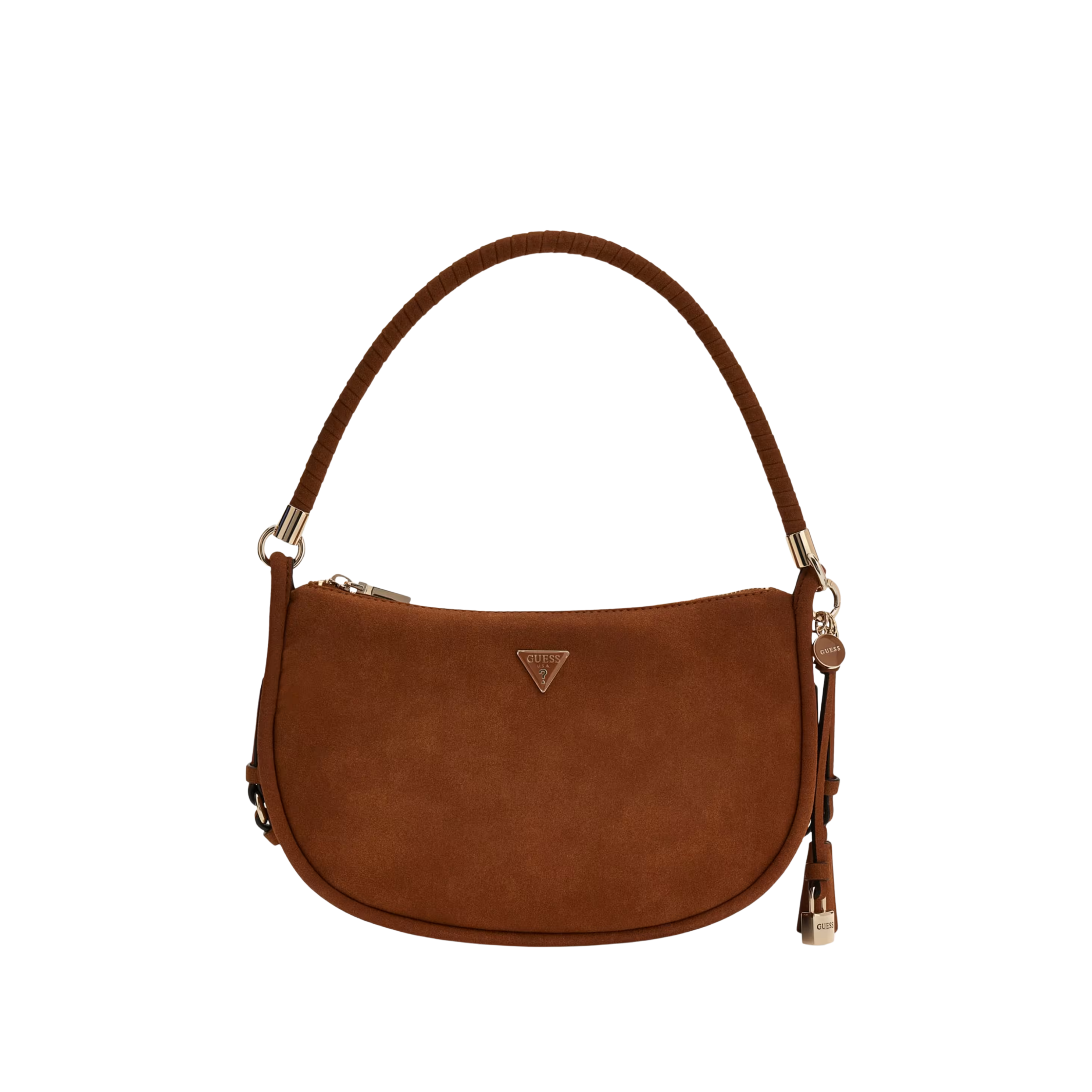 Guess Women Danya Suede Shoulder Bag - Cognac